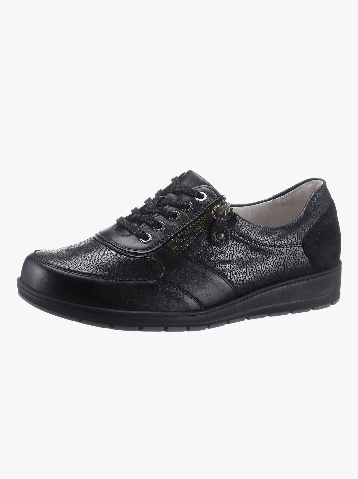 Waldläufer Schnürschuh - schwarz