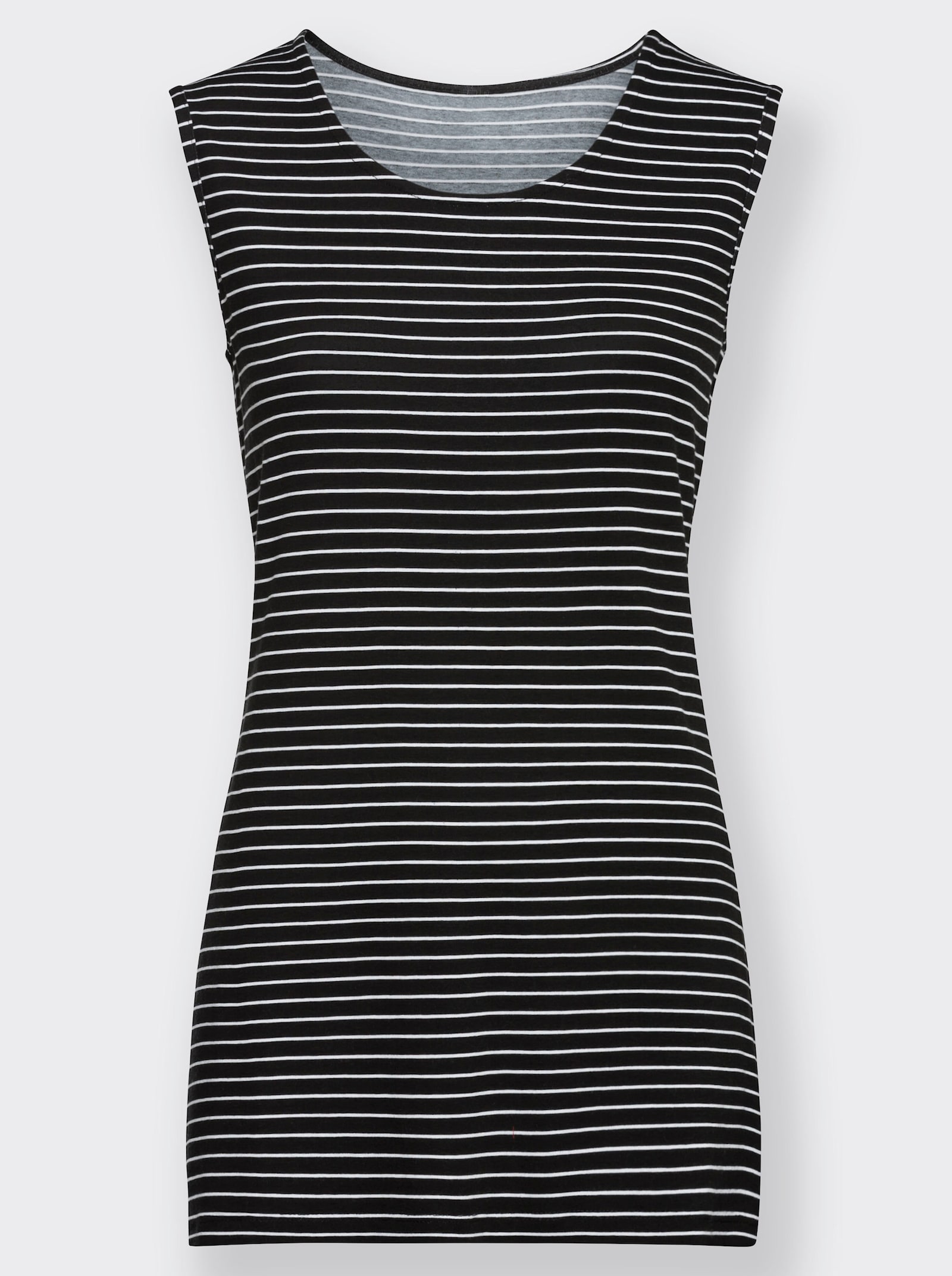 2-in-1-Shirt mit Ringel-Top - schwarz