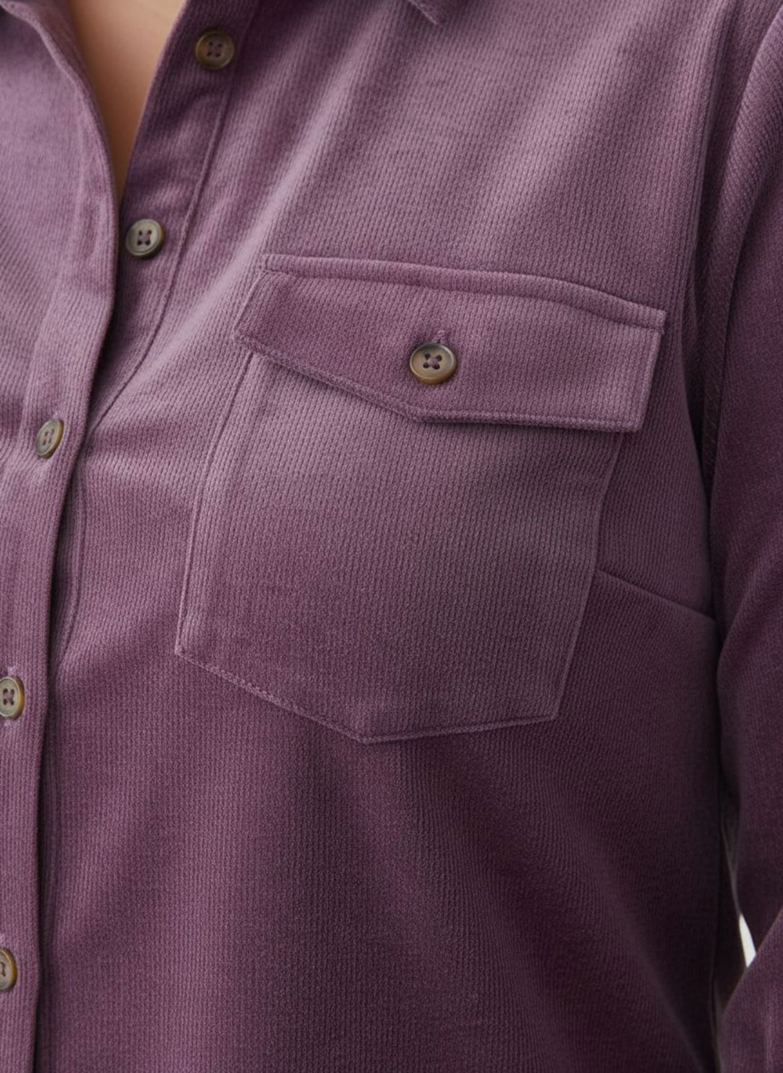 Langarm-Bluse aus Cord - violett