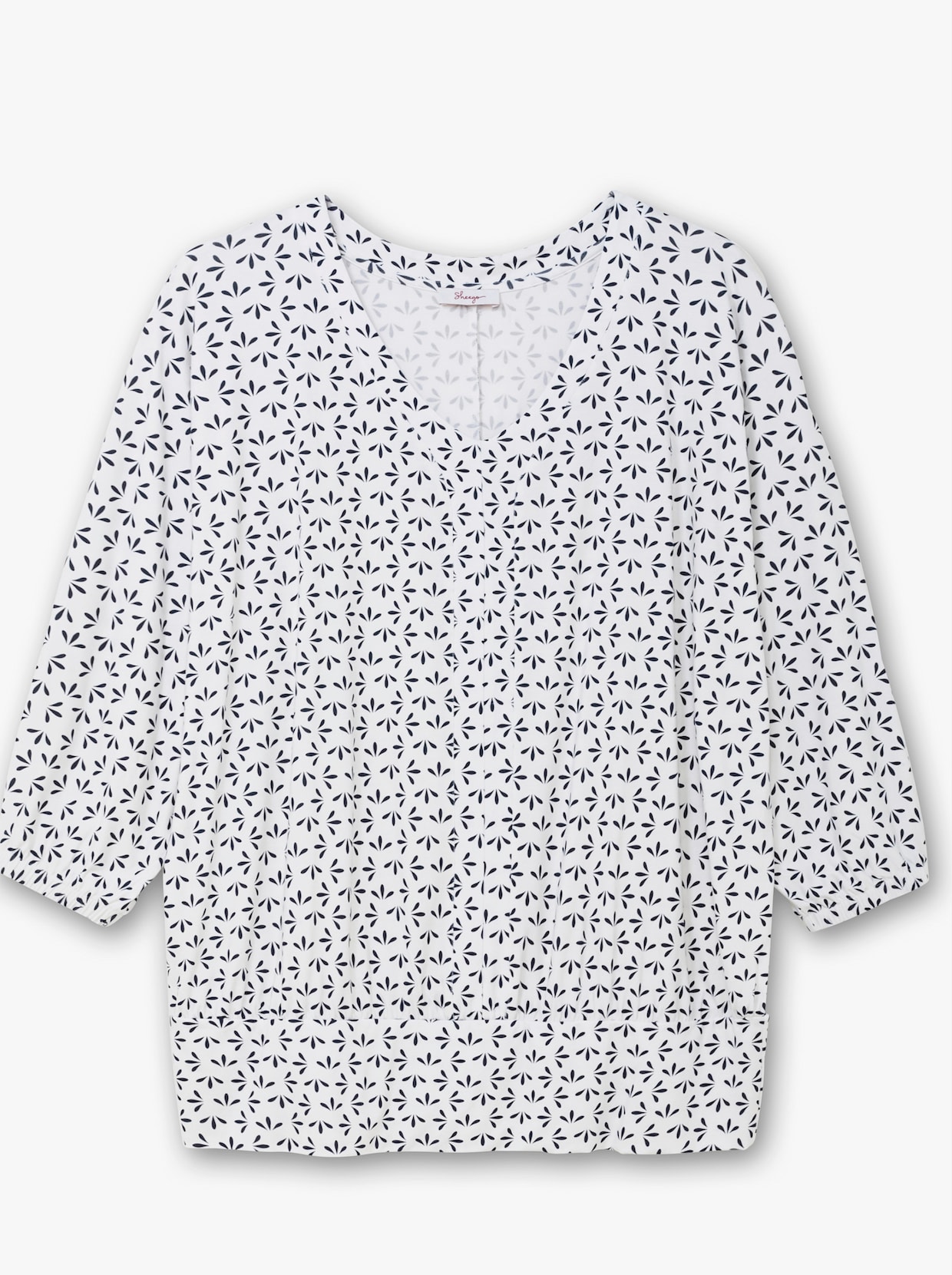 sheego Fledermausshirt - ecru-gemustert