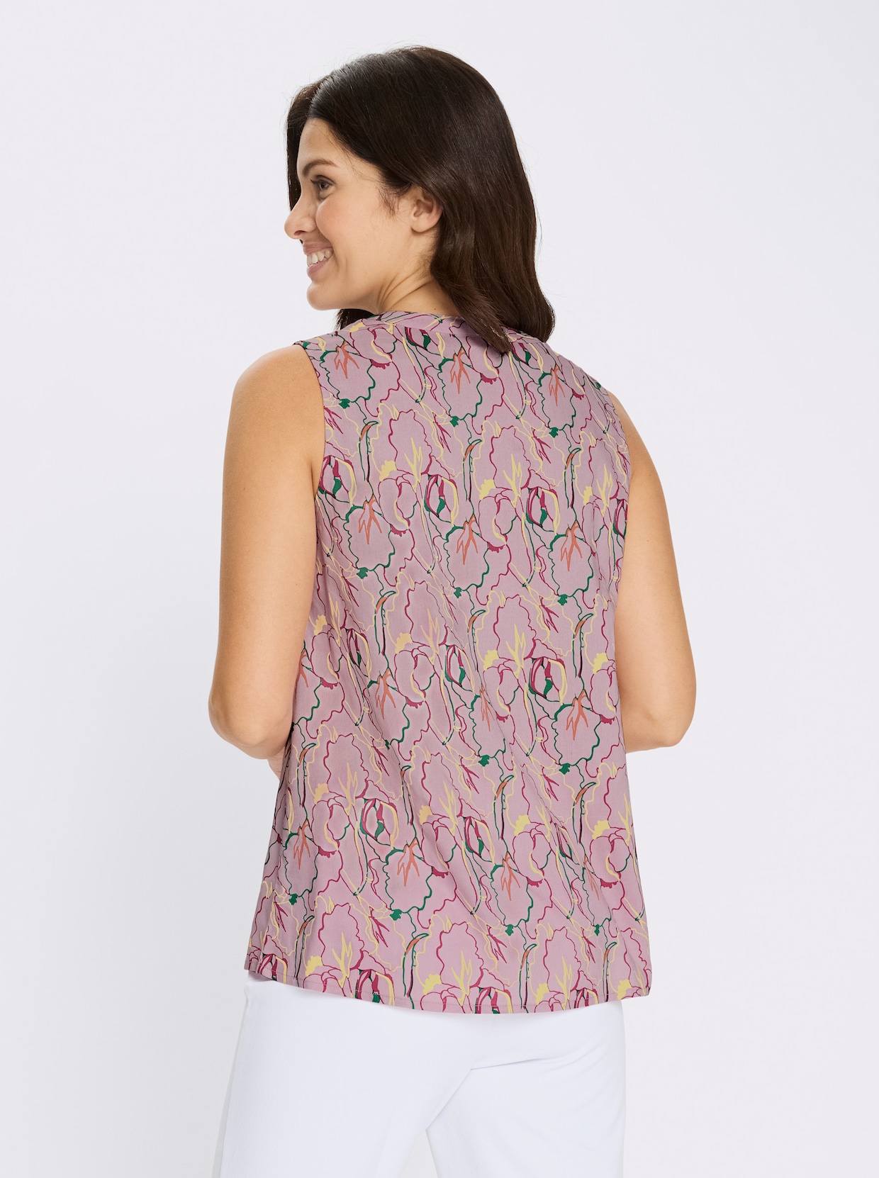 Blusentop in dezenter A-Form - rosé-pink-bedruckt