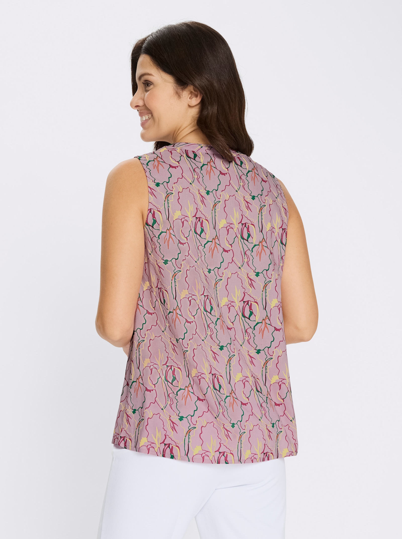 Blusentop in dezenter A-Form - rosé-pink-bedruckt