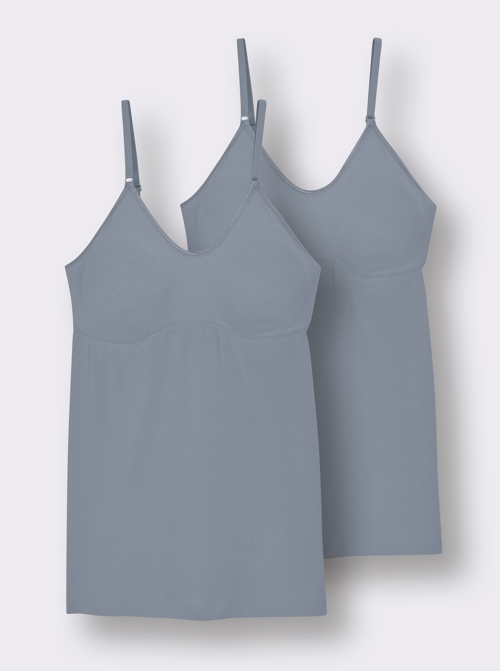 wäschepur BH-Hemd mit doppelt gemoldeten Cups - mittelblau