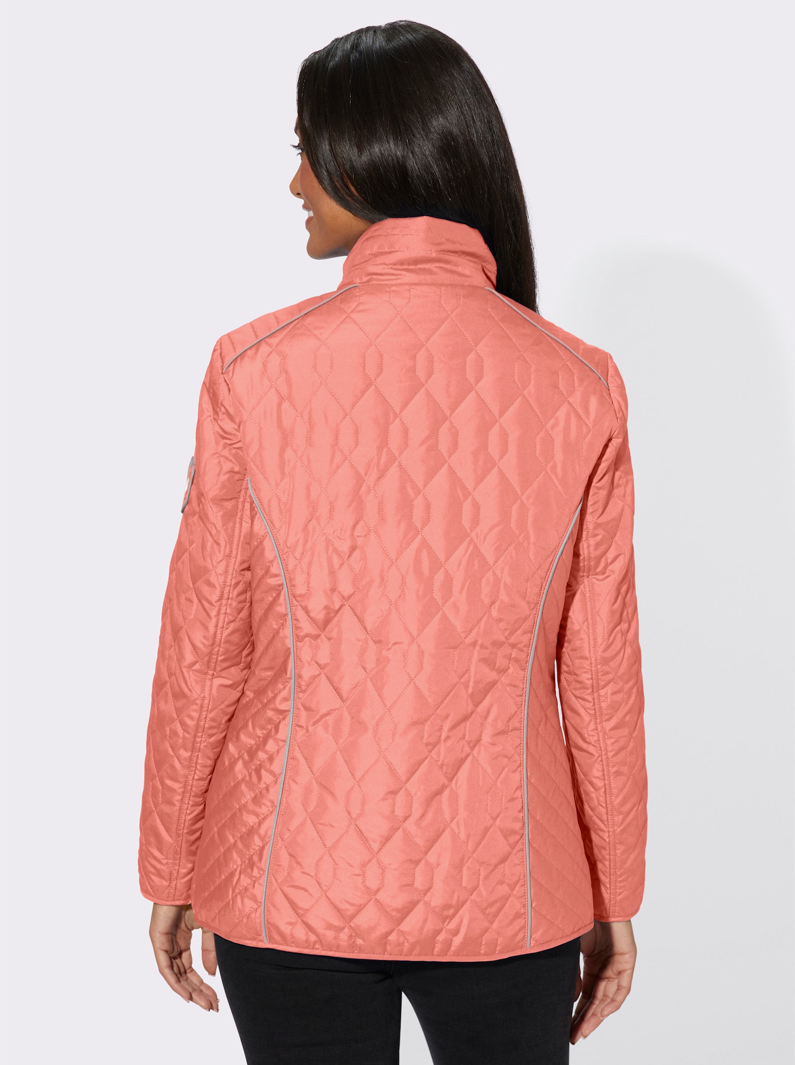 Steppjacke mit Kontrast-Details - grapefruit