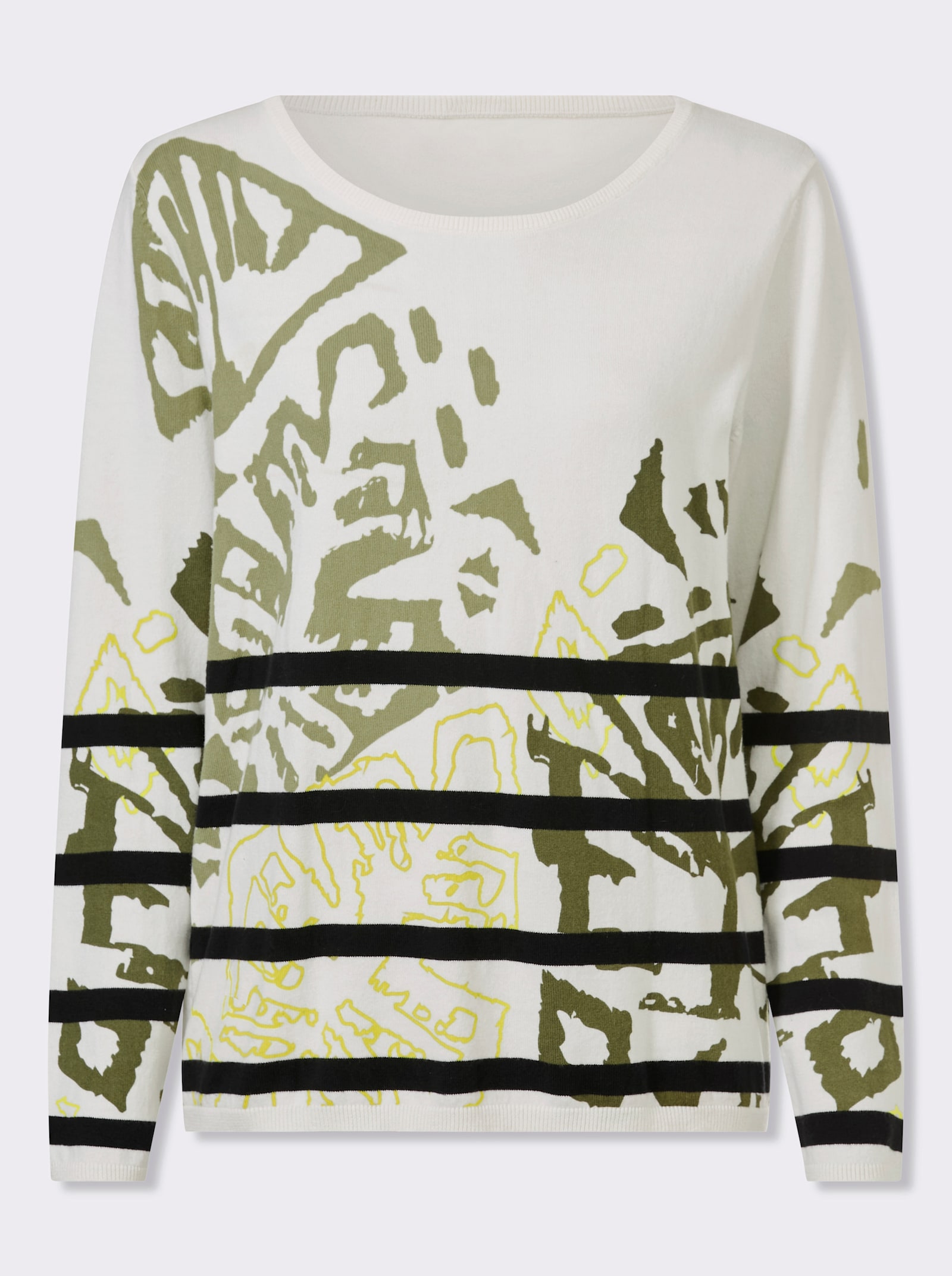 heine Pull en tricot fin avec mélange de motifs - écru-roseau imprimé