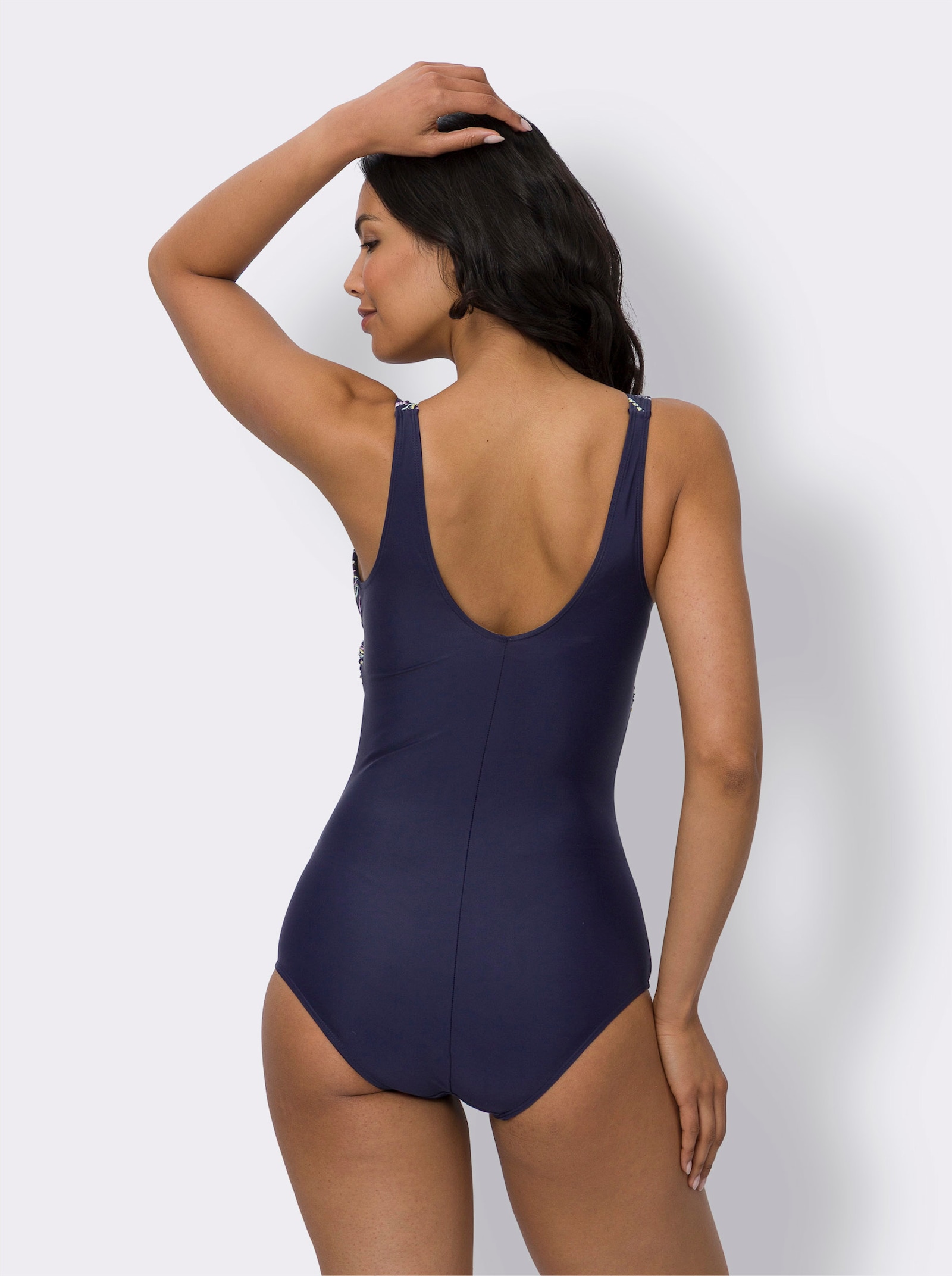 Badeanzug mit Unterbrustband - marine-bunt