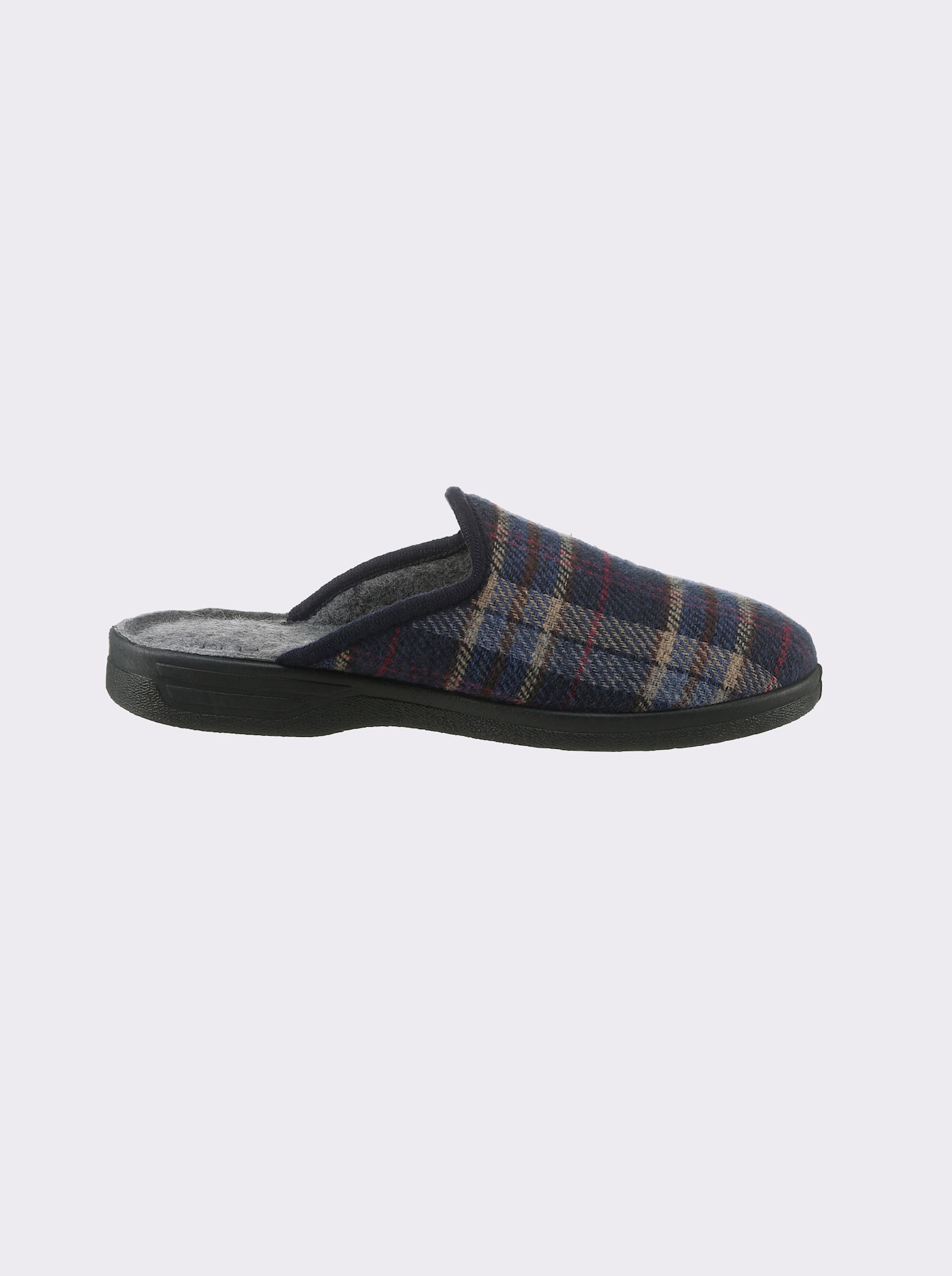Pantoffel im preiswerten Doppelpack - marine-kariert