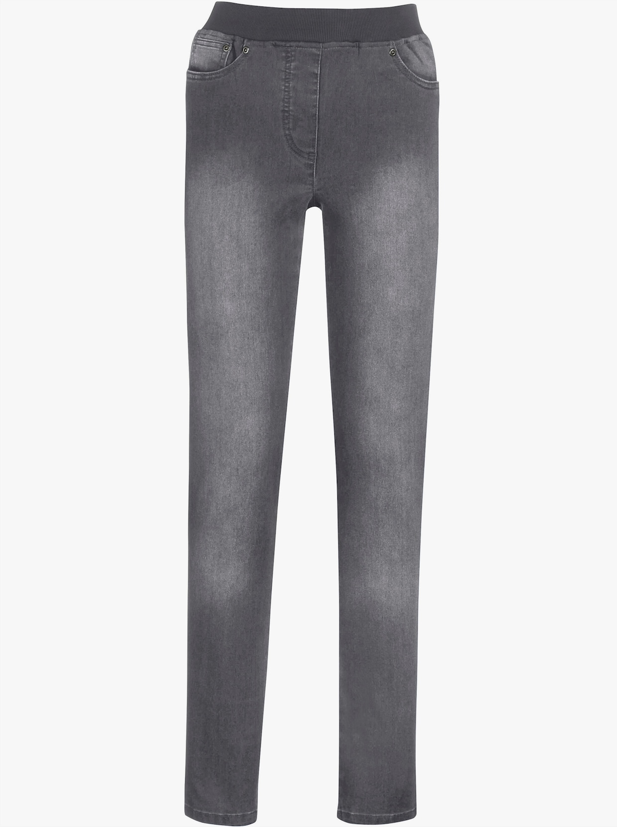 Jeans med resår - grey-denim