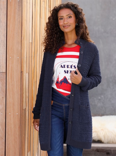 heine Longstrickjacke mit Stehkragen - marine