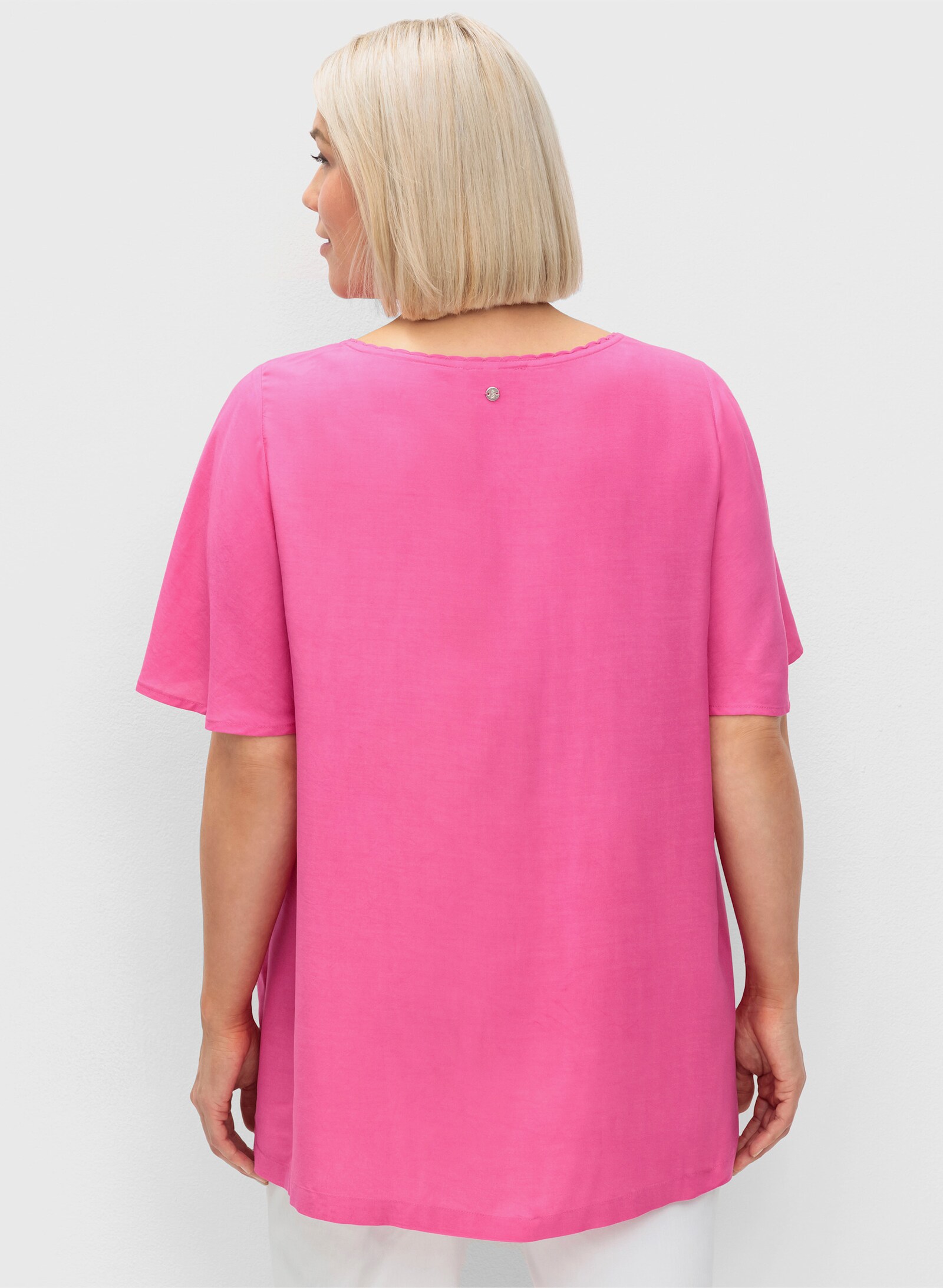 sheego Tuniek met uitgevoerde vouwen - fuchsia