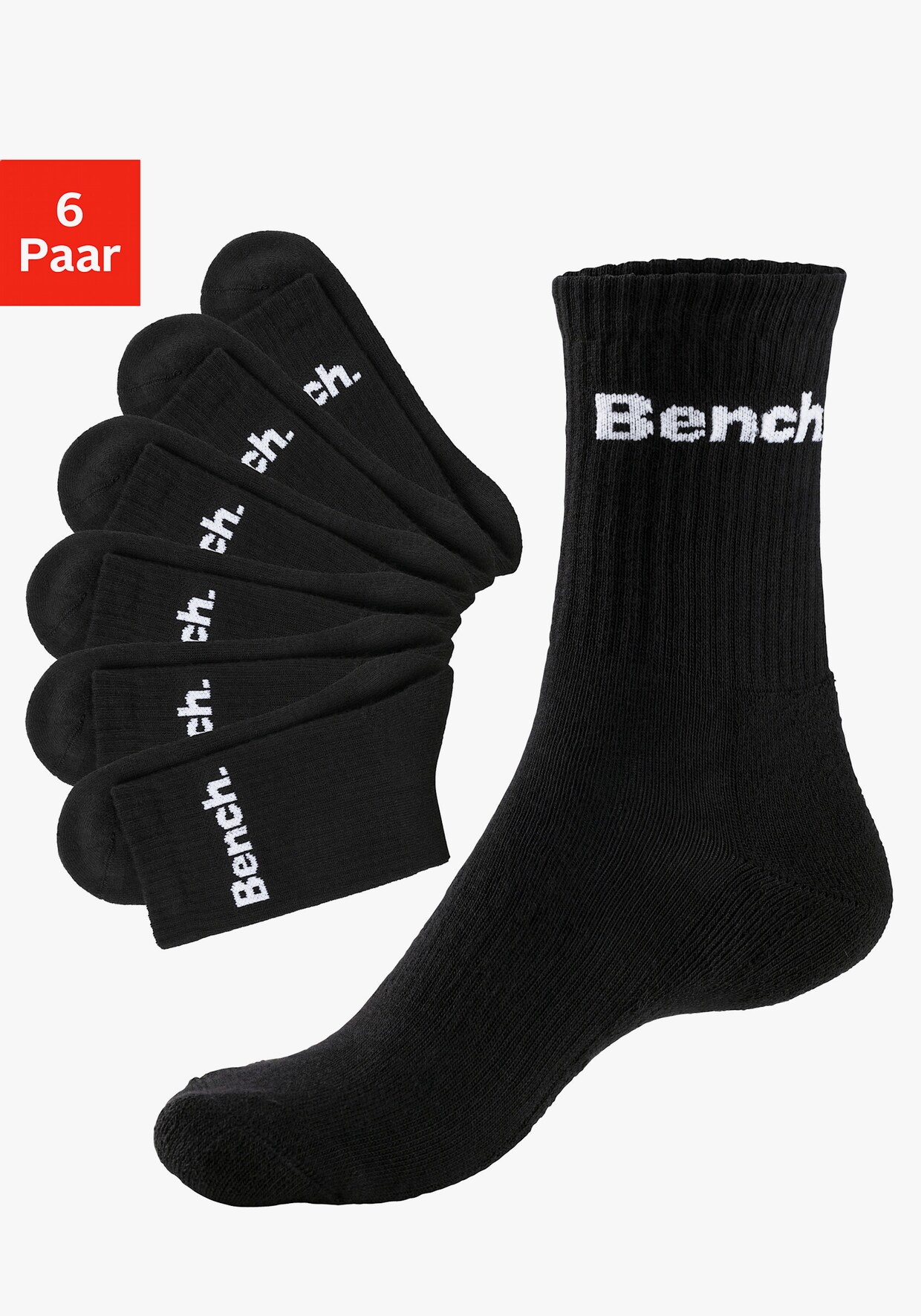 Bench. Tennissocken - 6x schwarz