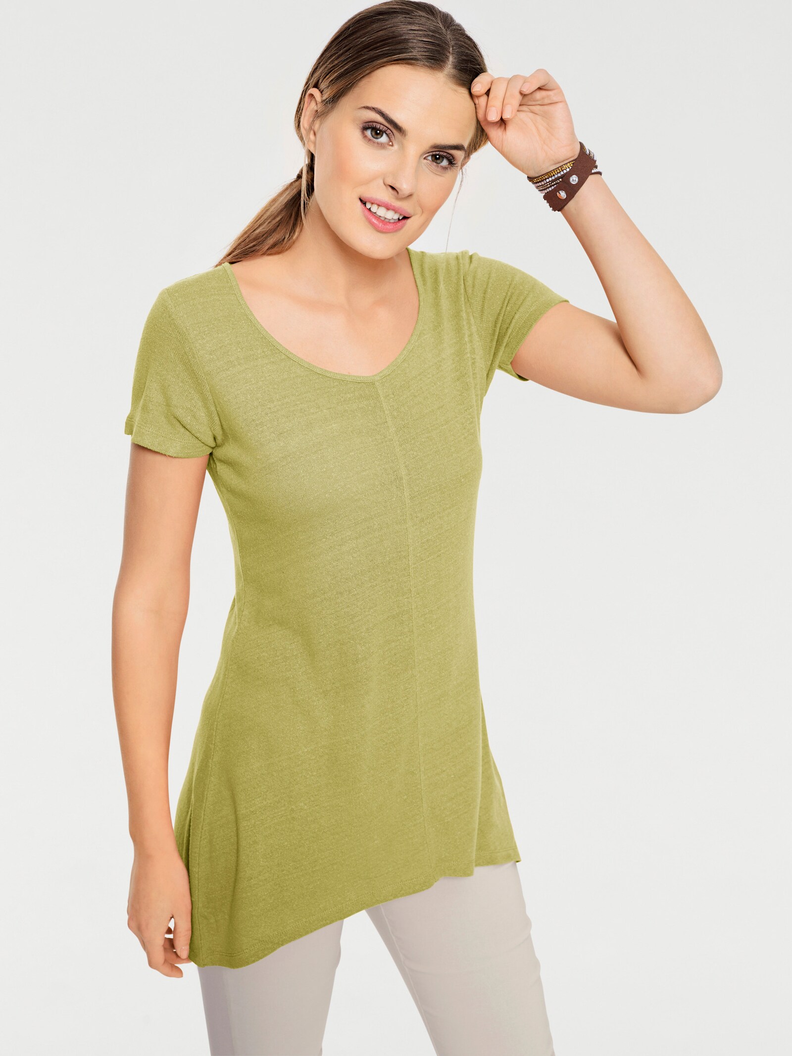 heine Longshirt aus Bourette-Seide - kiwi