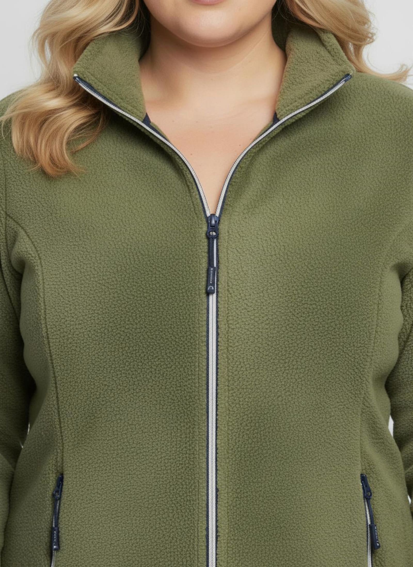 Fleecejacke mit Reißverschluss-Taschen - schilf