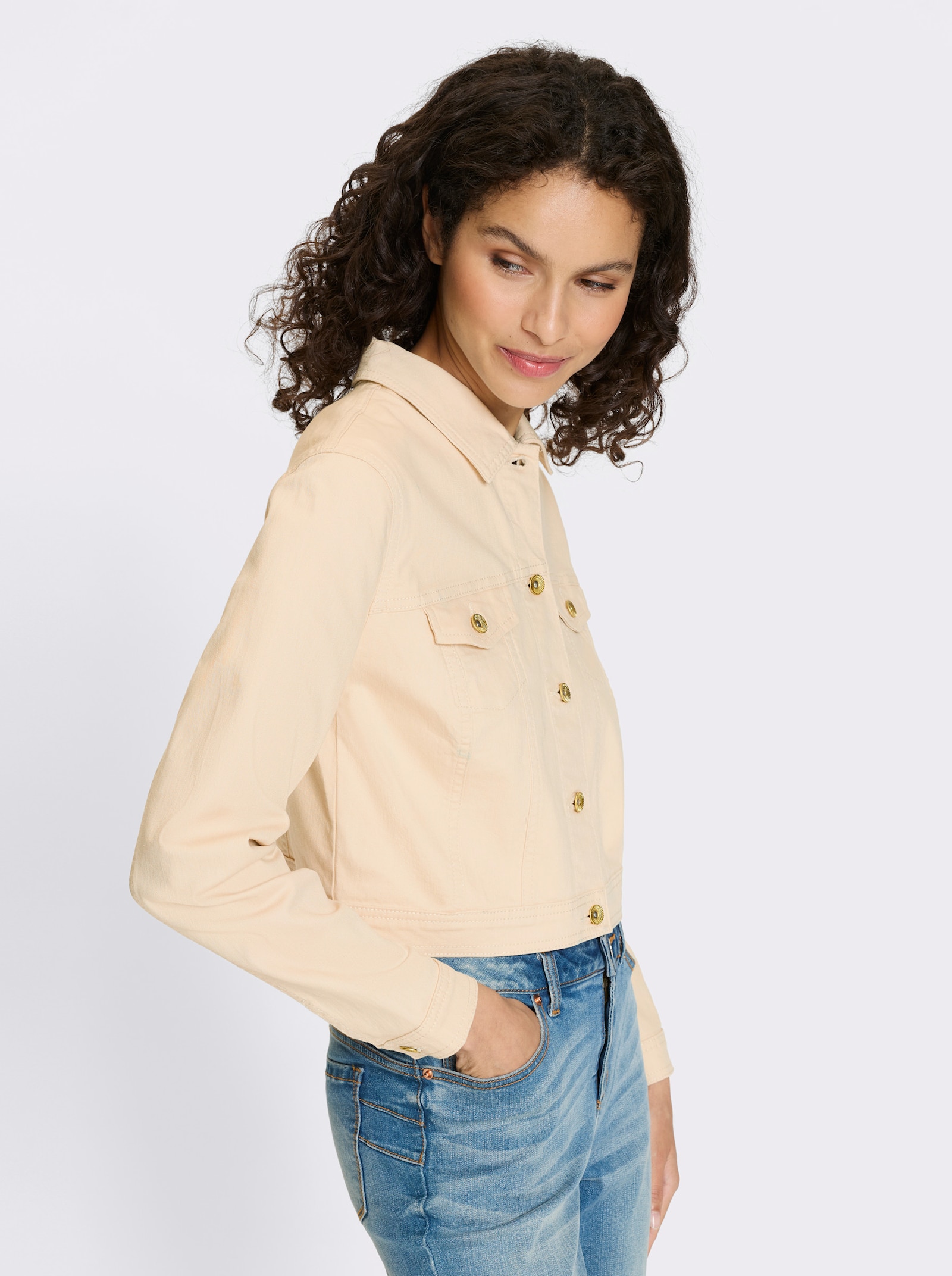 heine Jeansjacke in Kurzform - sand