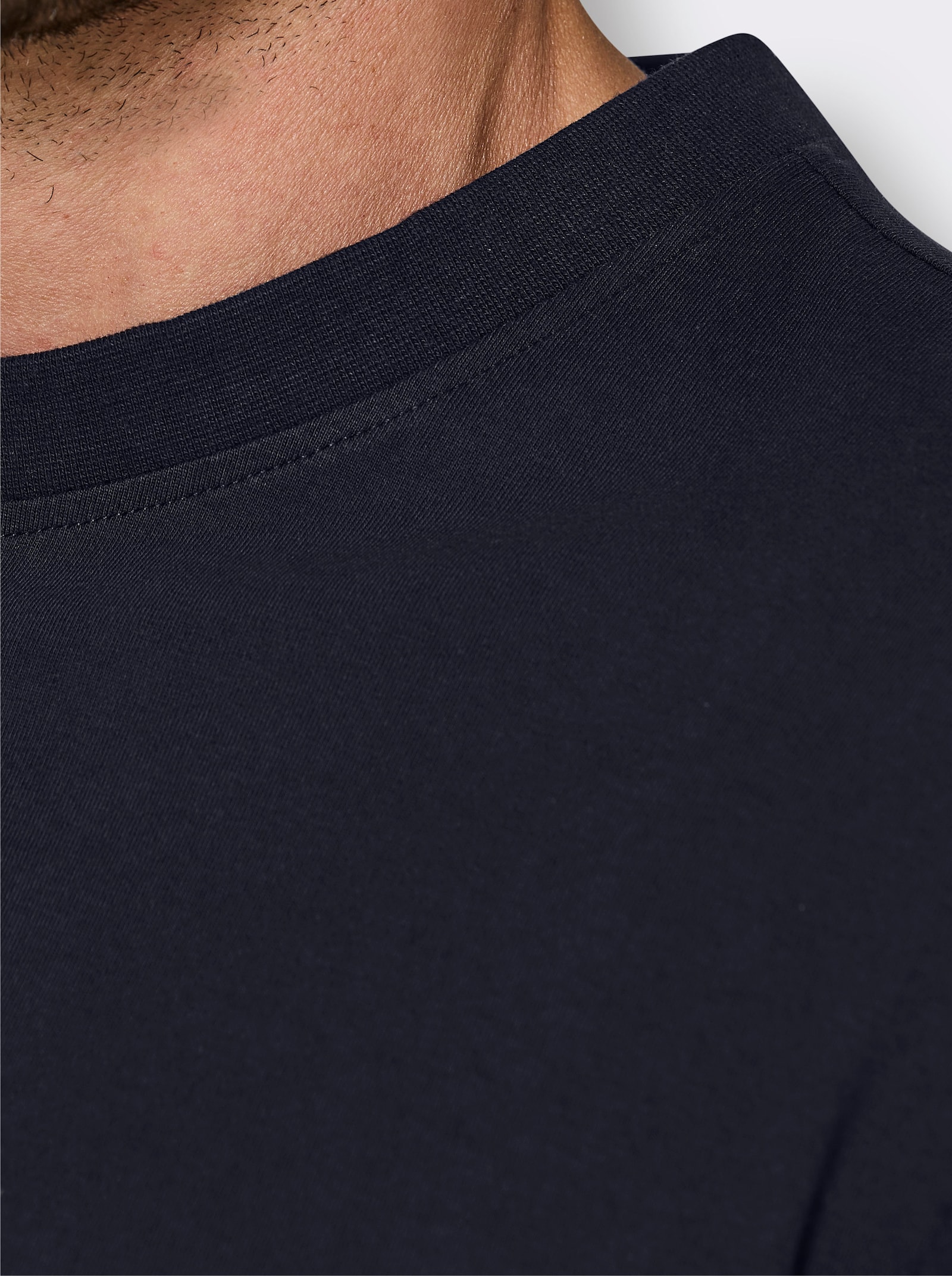 wäschepur men Schlafanzug-Shirt - marine + anthrazit-meliert