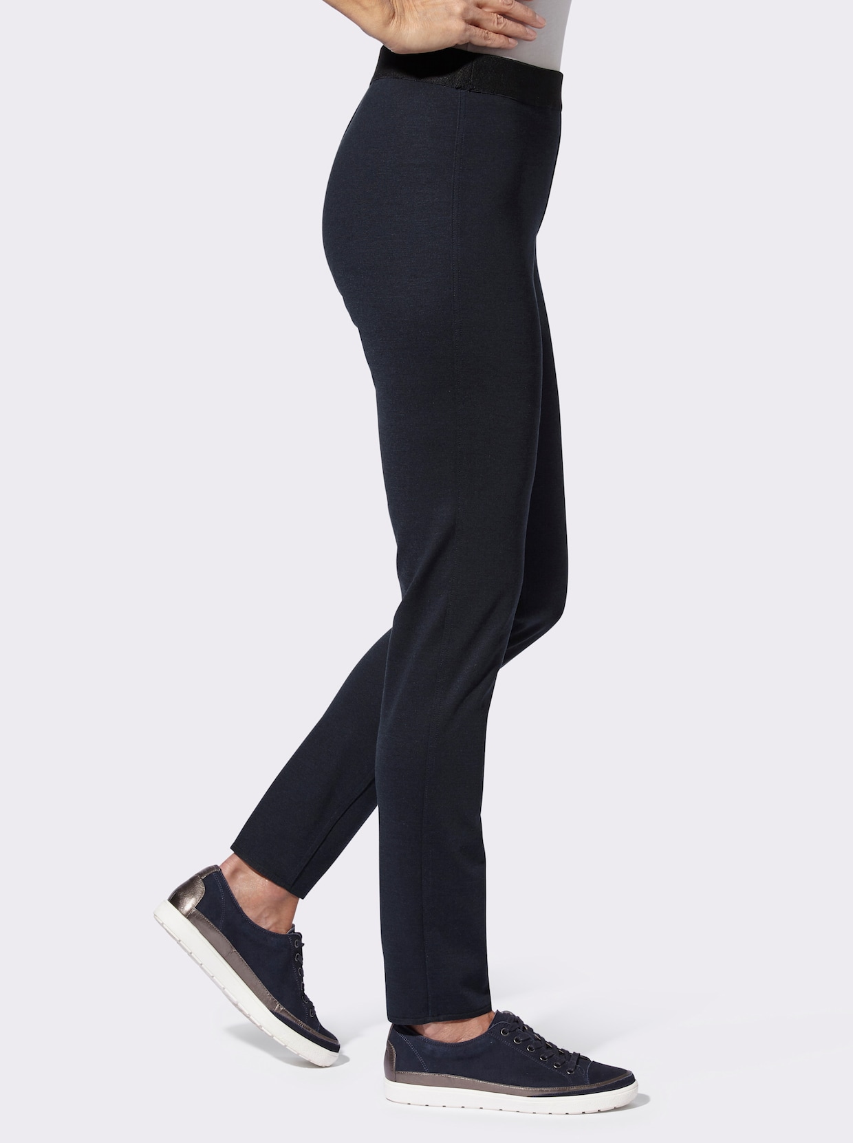 Stehmann Comfort line Broek - marine/rookblauw bedrukt