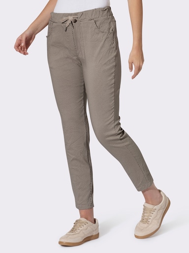 heine Druckhose in Crinkle-Optik - sesam-schwarz-bedruckt