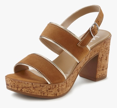 LASCANA Sandalette - camel/goldfarben