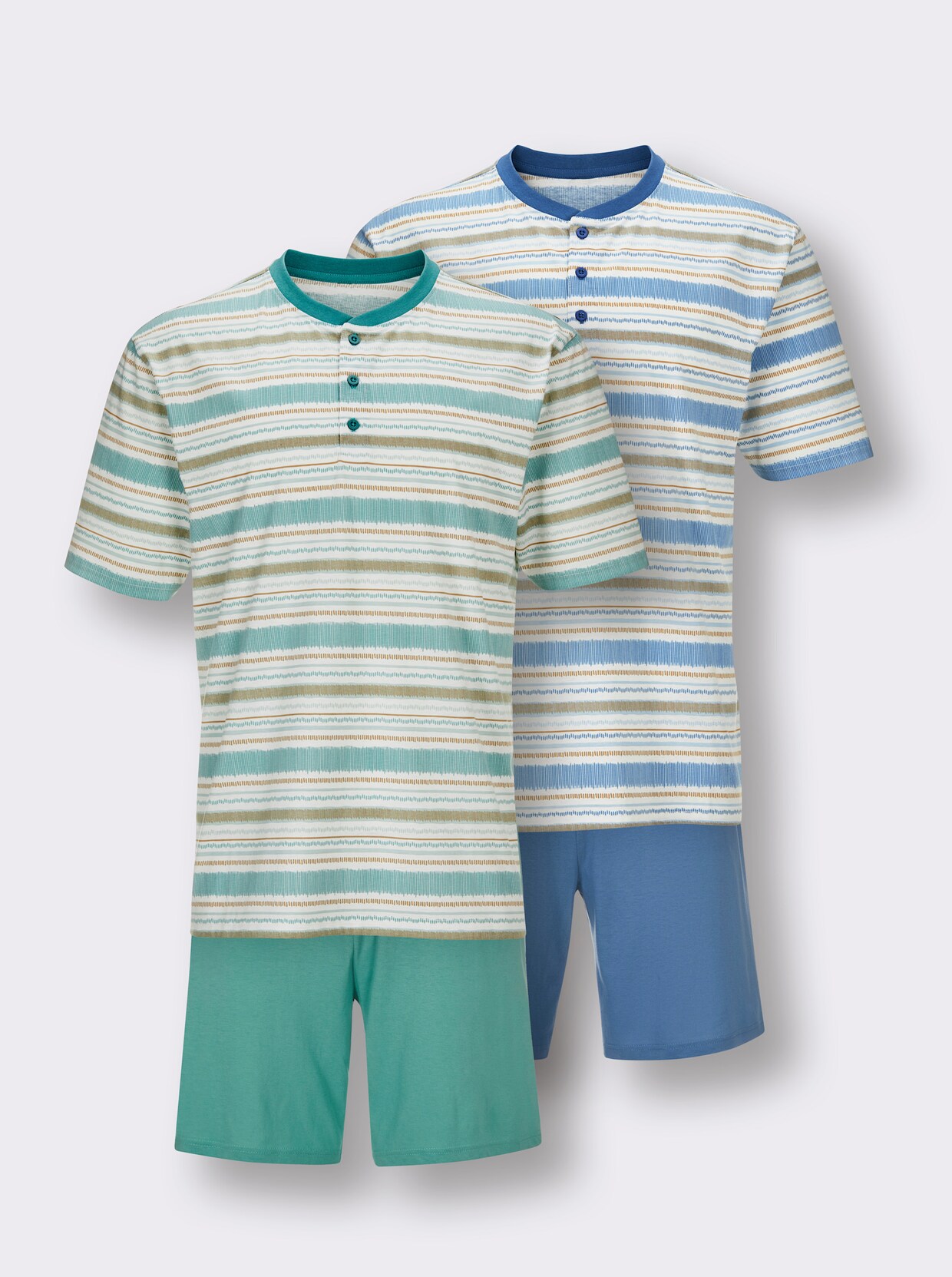 wäschepur men Shorty's - salie + middenblauw