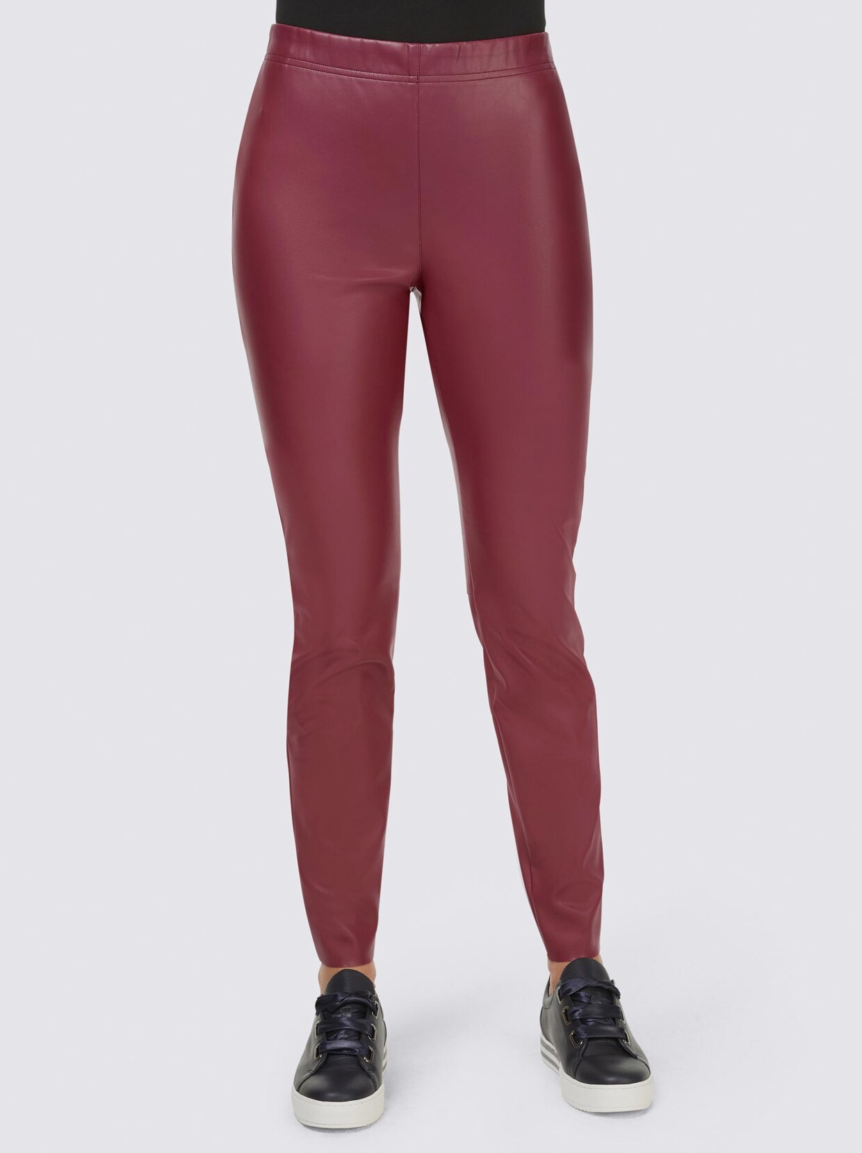 Rick Cardona Lederimitat-Hose - bordeaux