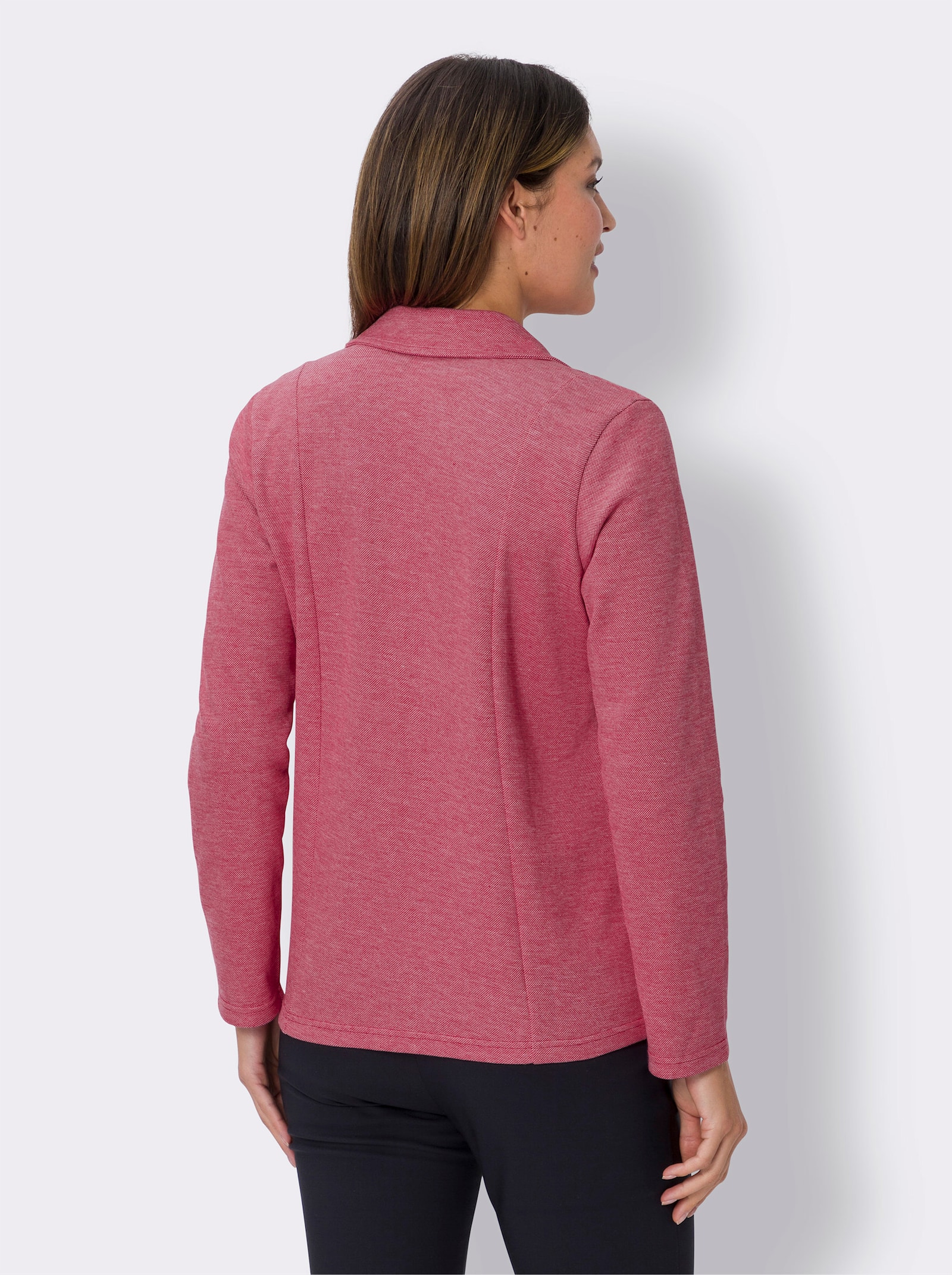 Shirtblazer mit Reverskragen - rot-meliert