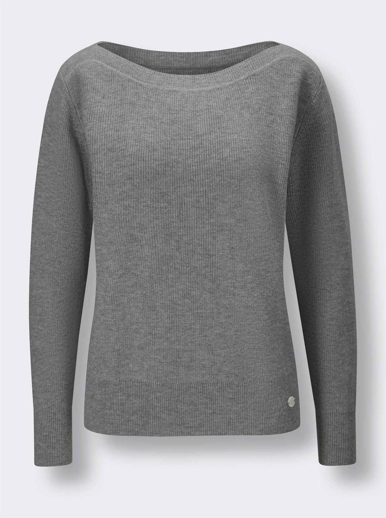 CREATION L PREMIUM Langarm-Pullover - steingrau-meliert
