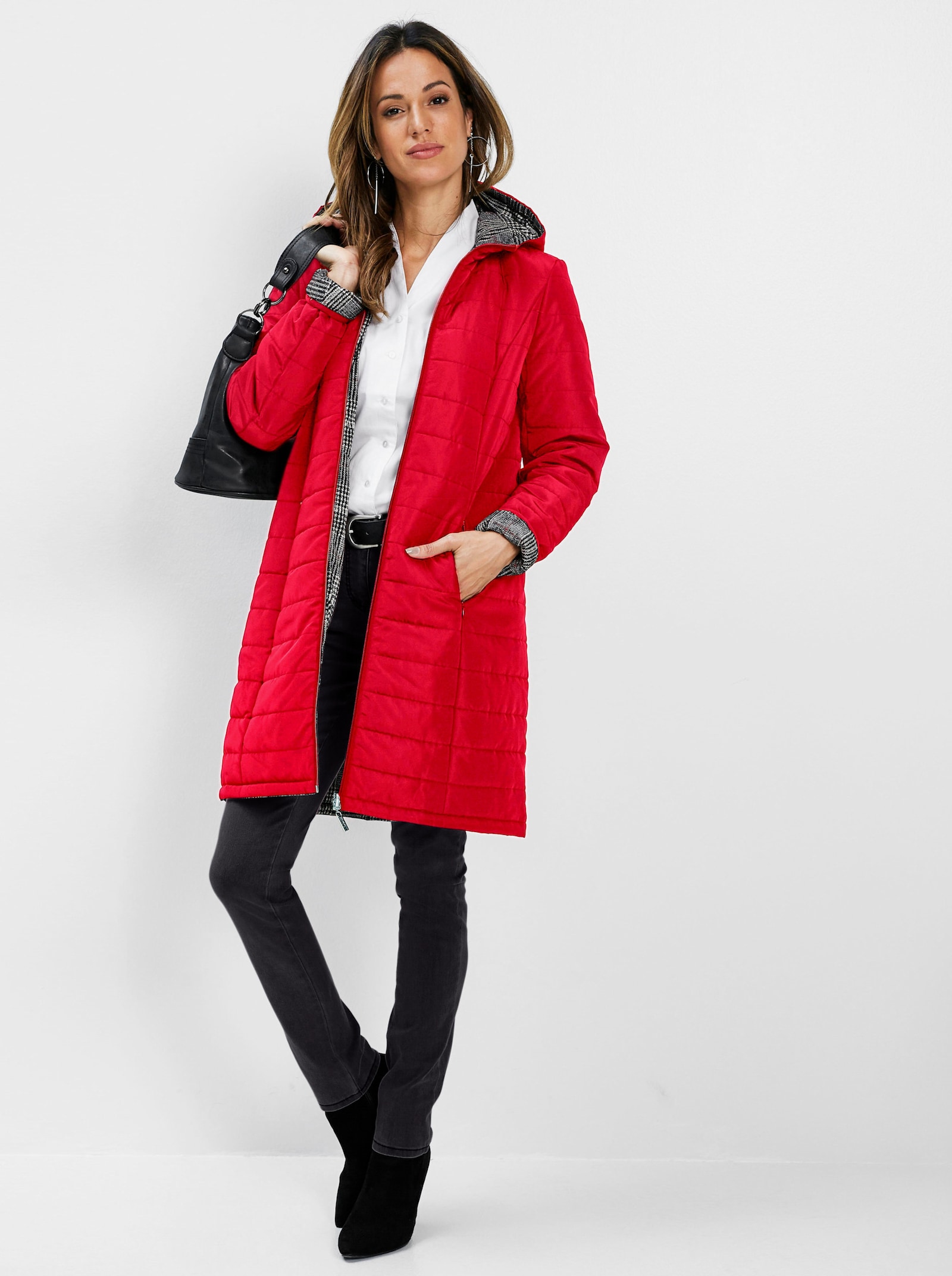 Manteau matelassé réversible - rouge