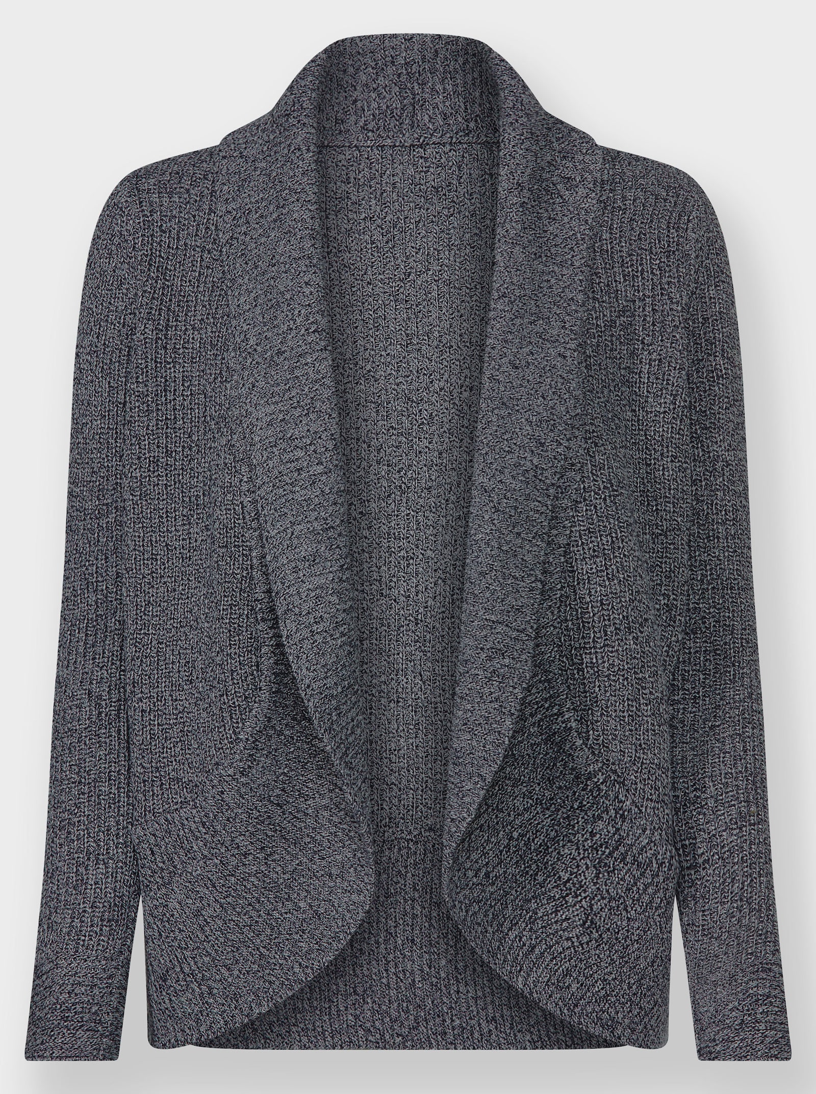 Strickjacke mit Schalkragen - marine-meliert
