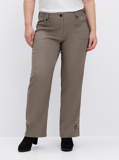 Hose in weiter Form, bügelfreie Koffer-Qualität - taupe