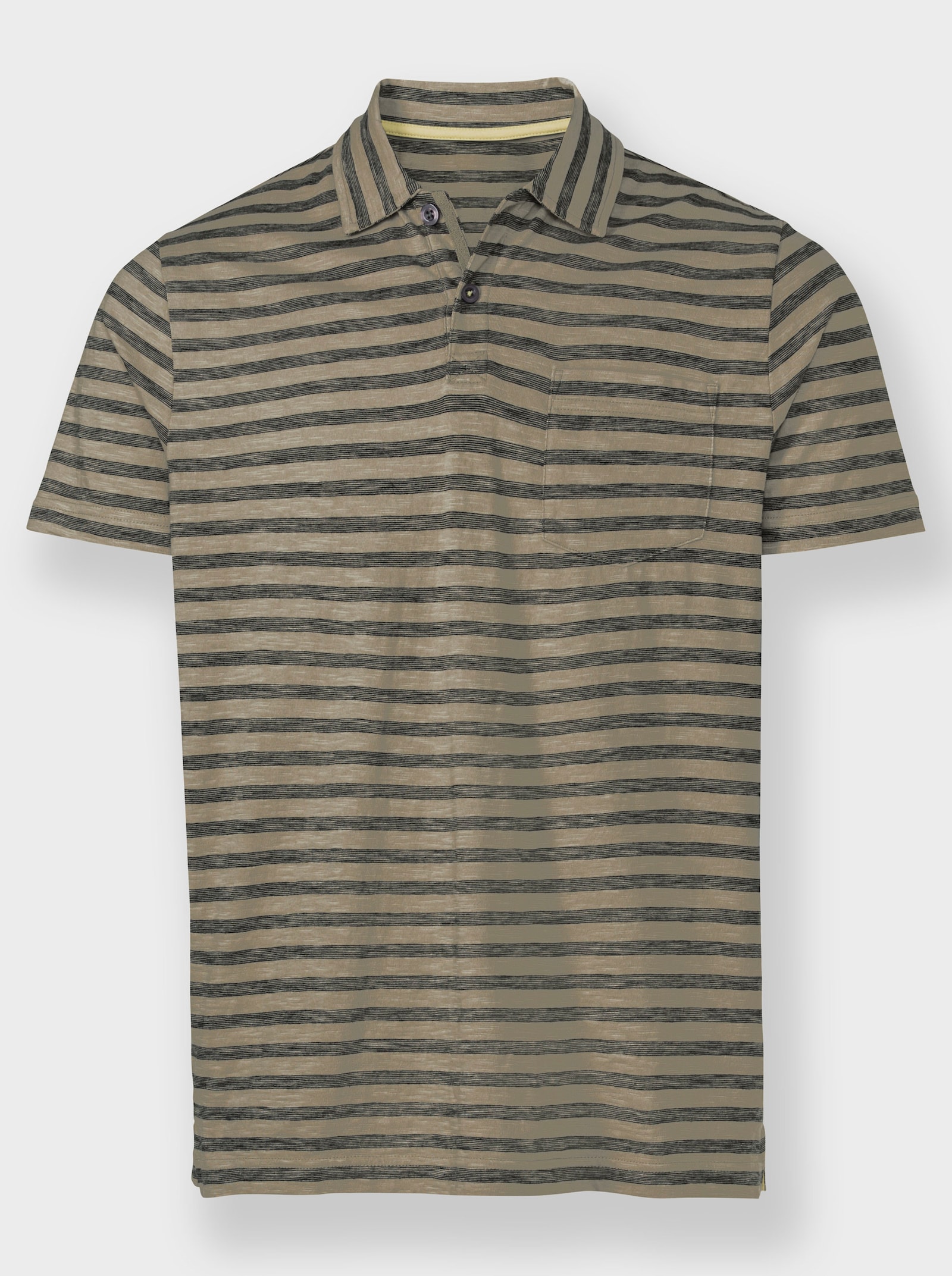 Marco Donati Kurzarmshirt - schlamm-schwarz-gestreift