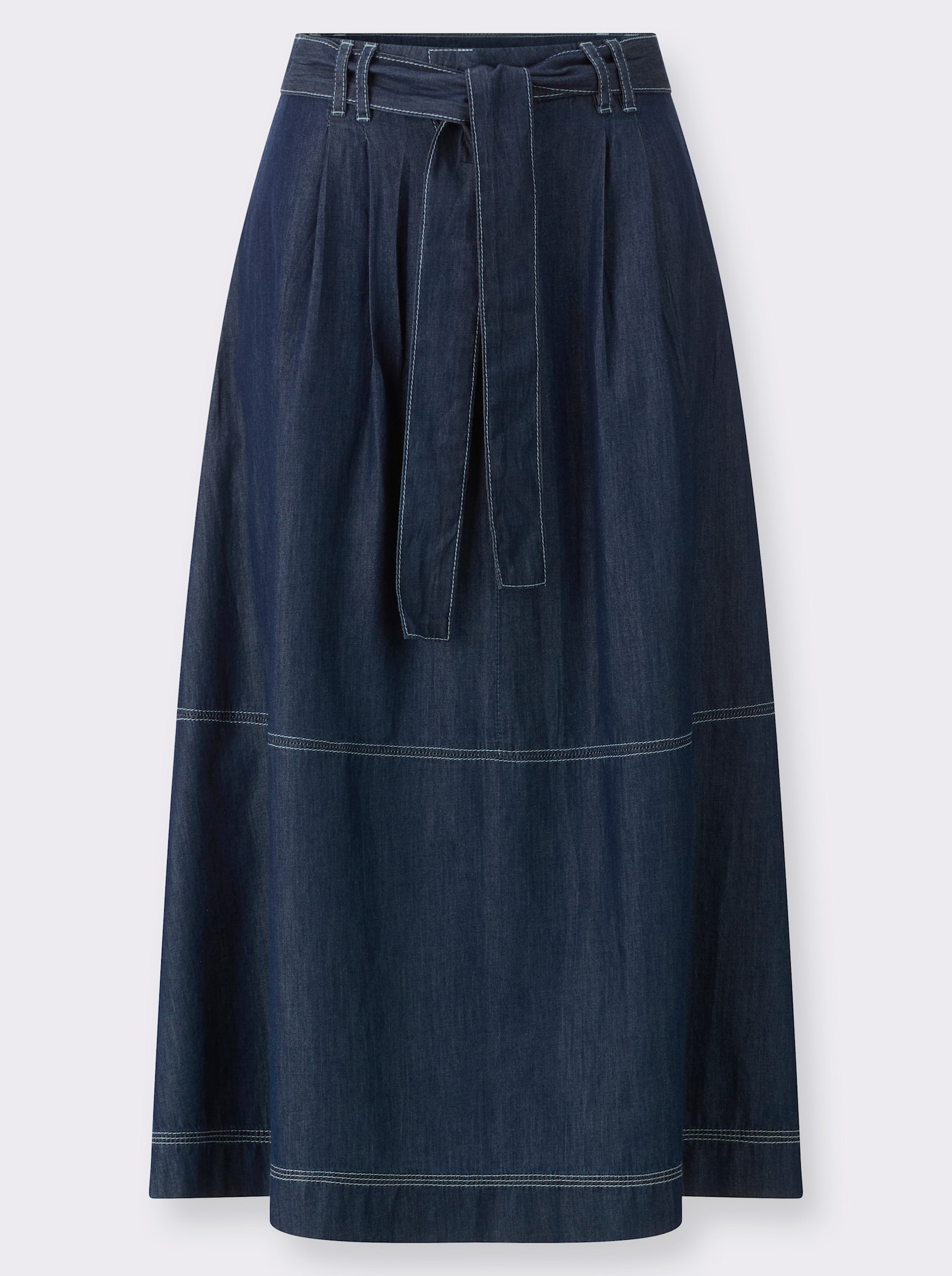 heine Jeansrock mit Kontrastnähten - blue-stone-washed