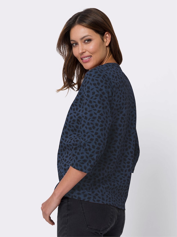 Bladm nstrad Topp Med 3 4 rmar I M rkbl svart Med Tryck Your Look bladm-nstrad-topp-med-3-4-rmar-i-m-rkbl-svart-med-tryck-your-look