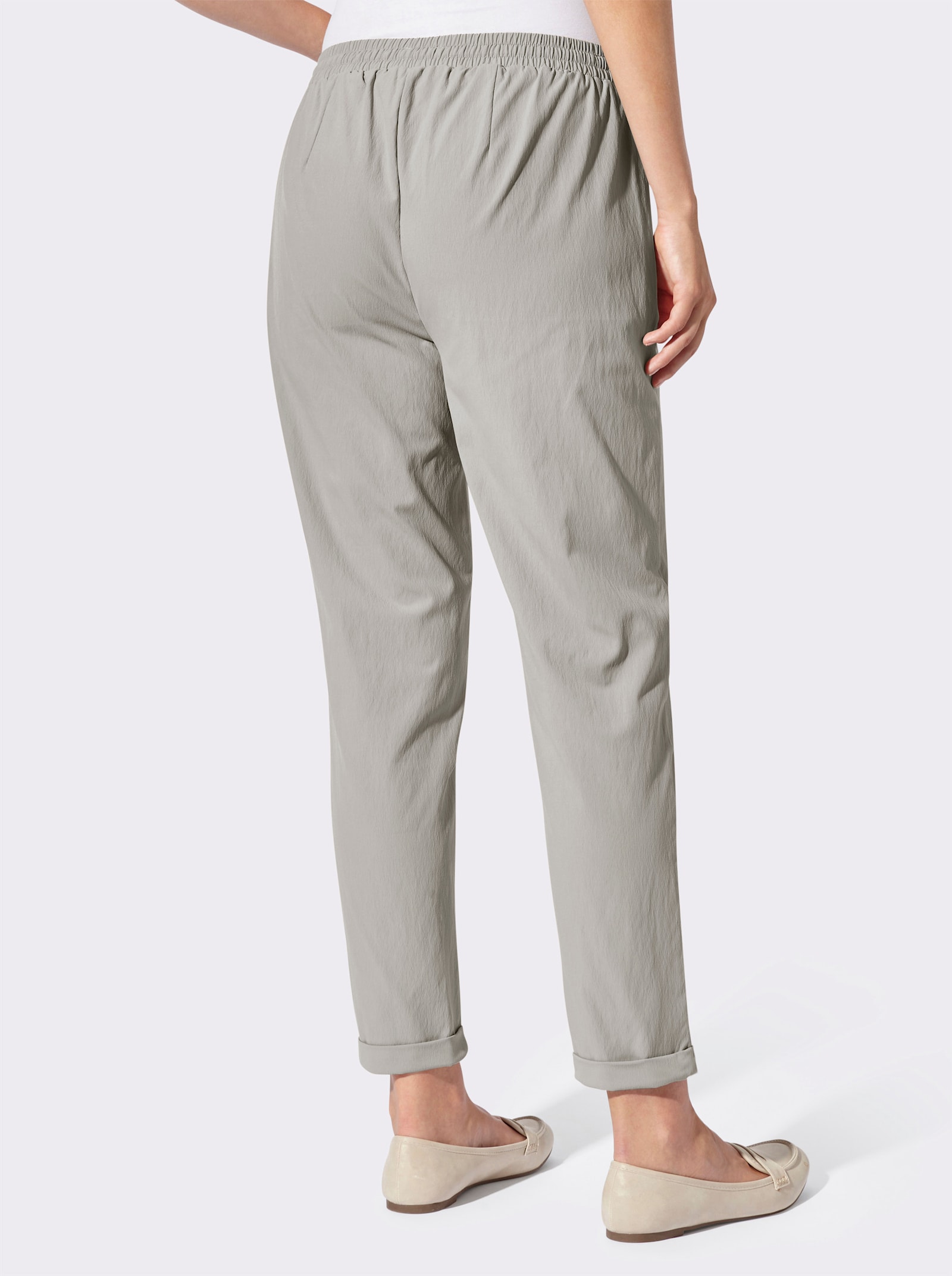 Schlupfhose mit silberfarbigen Details - hellgrau
