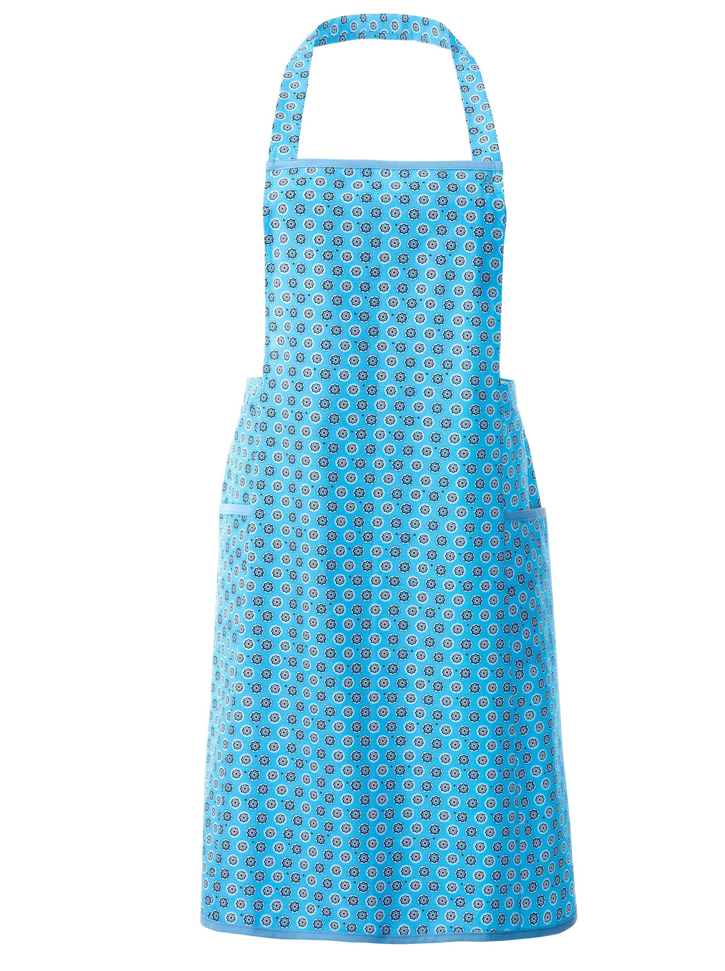 Latzschürze - türkis-bedruckt