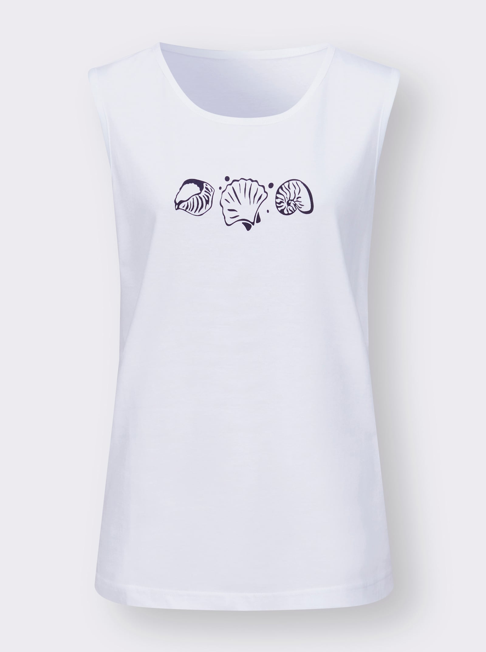 Shirttop mit Seitenschlitzen - weiß