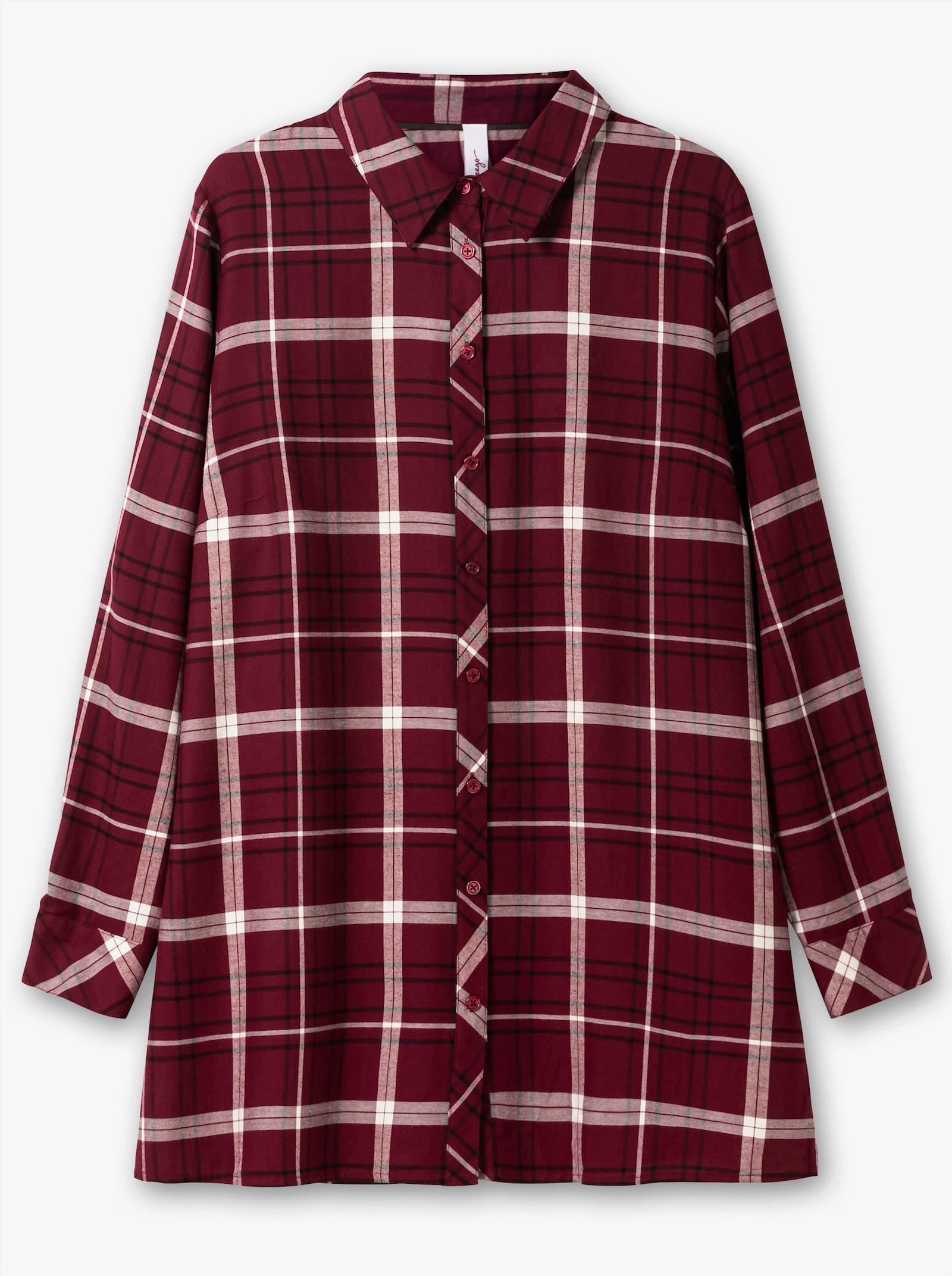 sheego Overhemdblouse met ruitpatroon - wijnrood geruit
