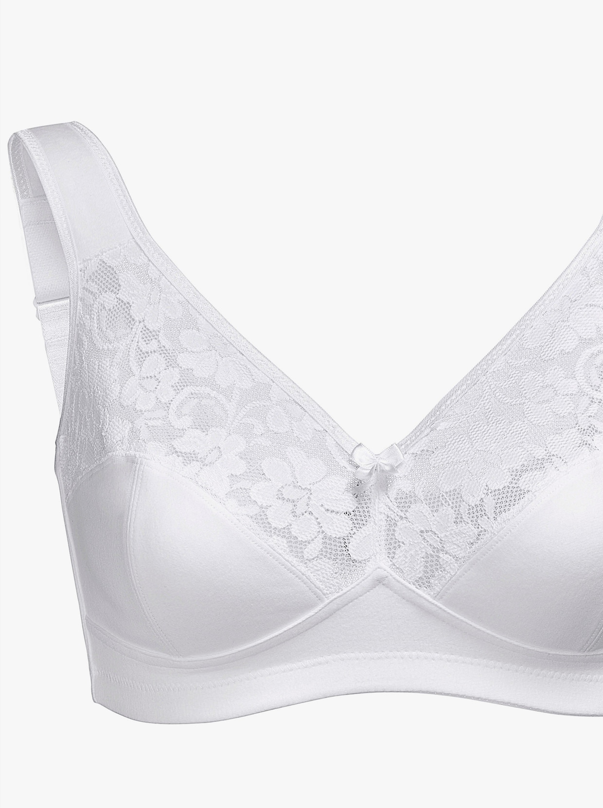 Susa Soutien-gorge large sans armatures - blanc + noir