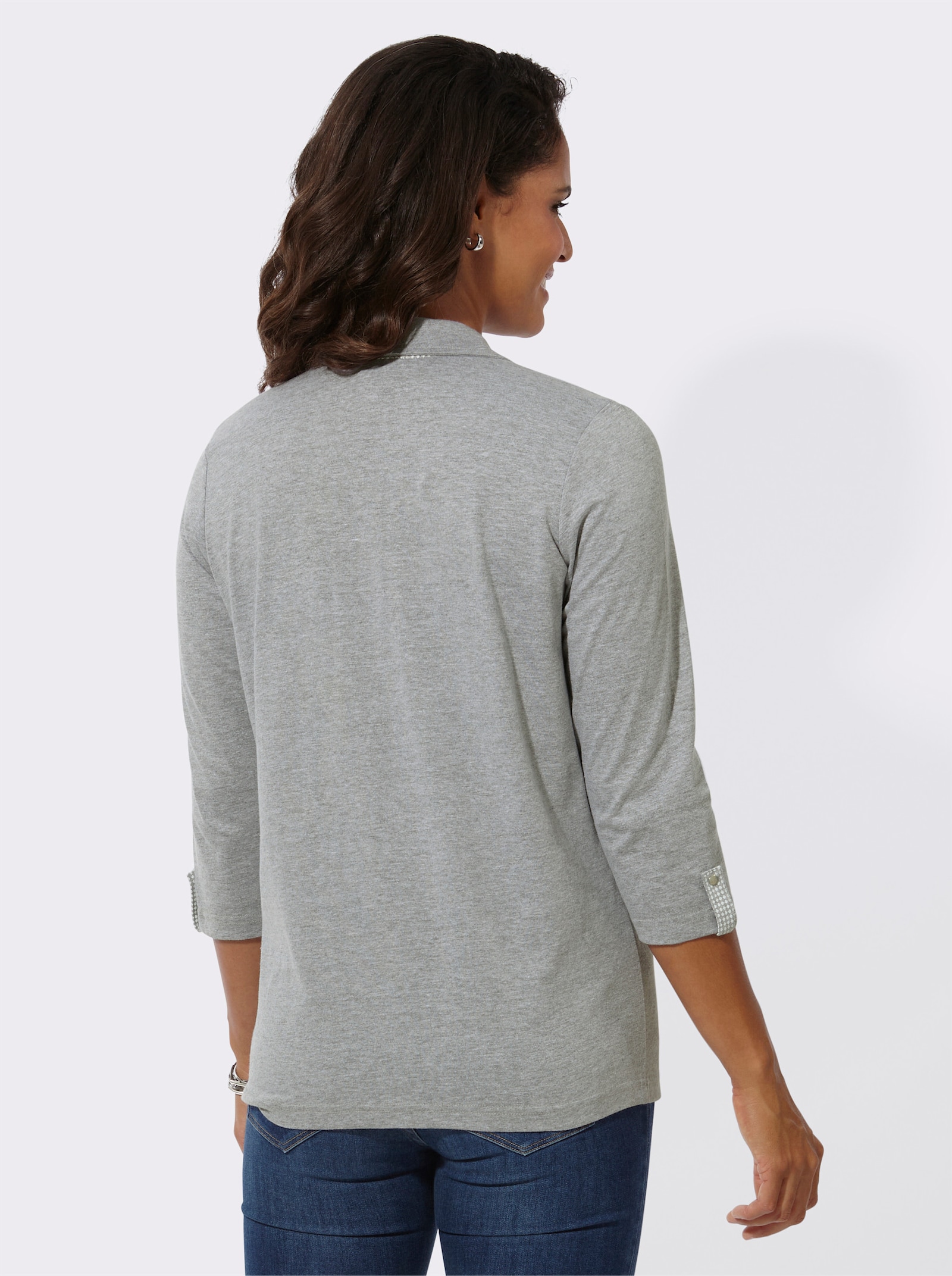 Polokošile s lištou na patentky - šedá-melír