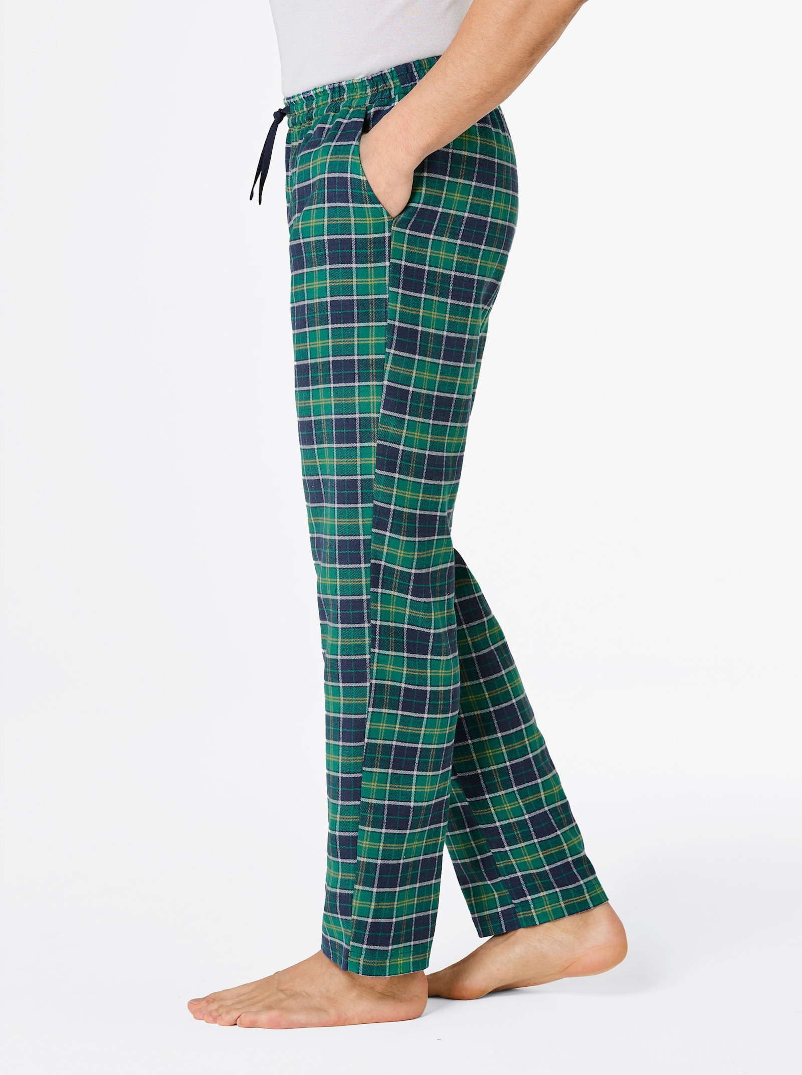 wäschepur men Hose lang - dunkelblau-grün-kariert