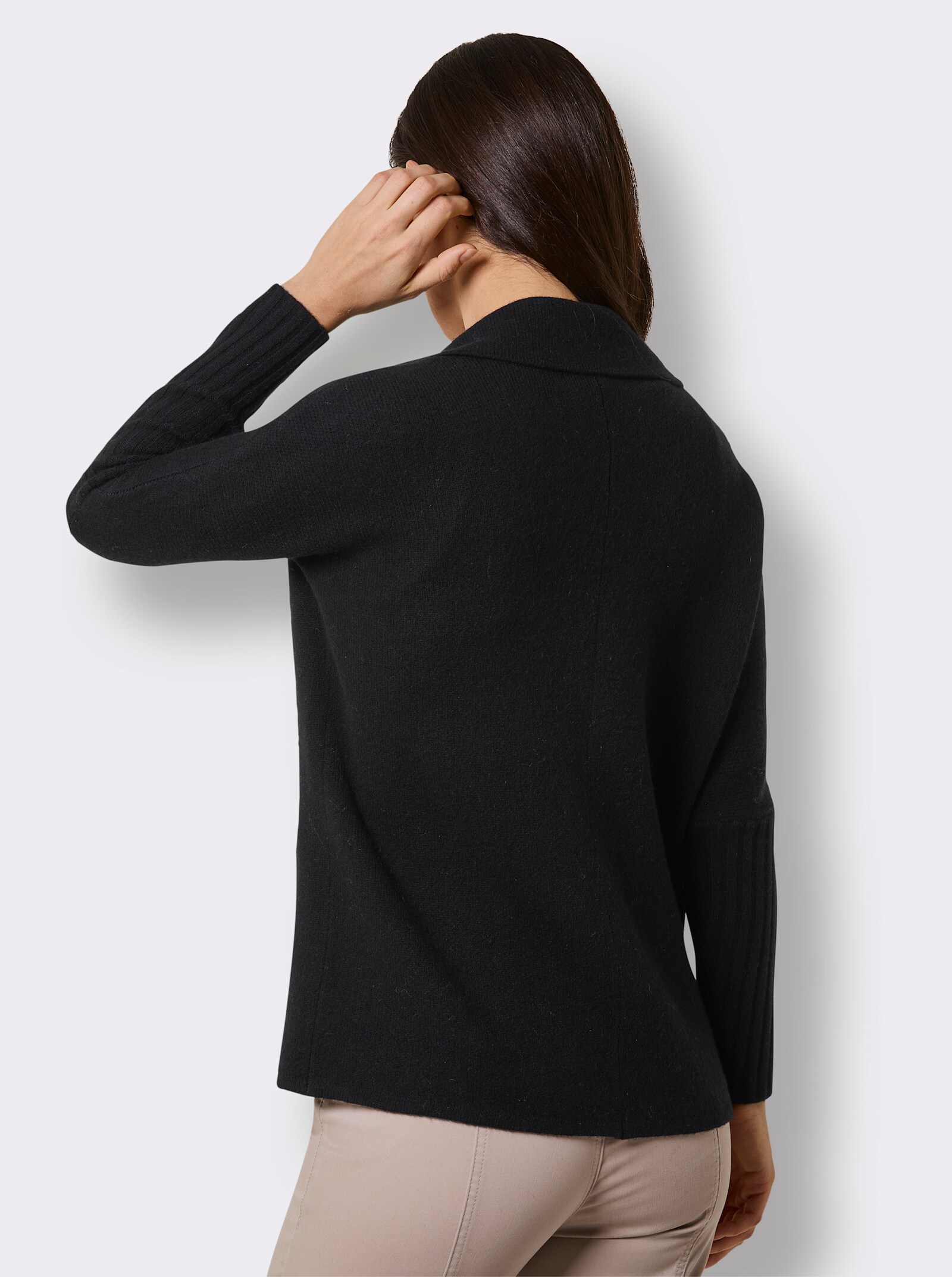 CREATION L PREMIUM Kaschmir-Strickjacke - schwarz