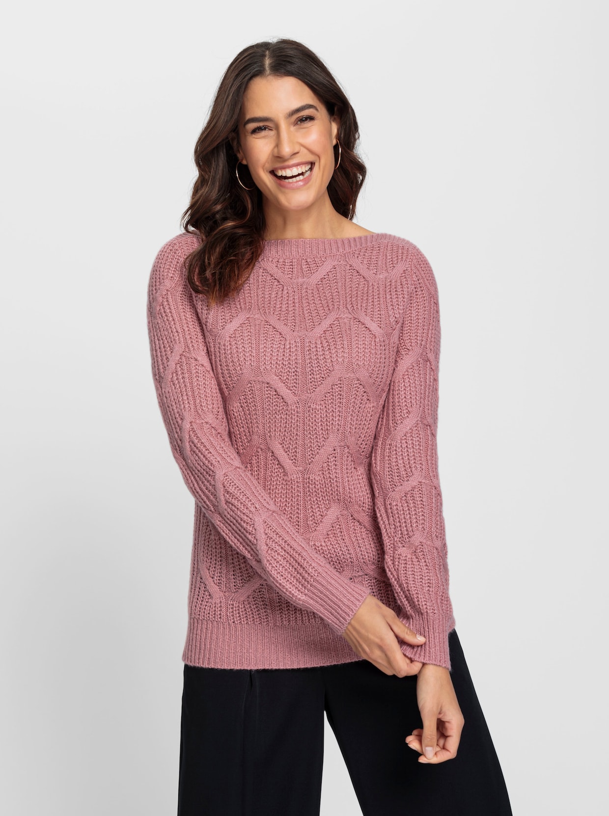 Langarm-Pullover - rosenquarz