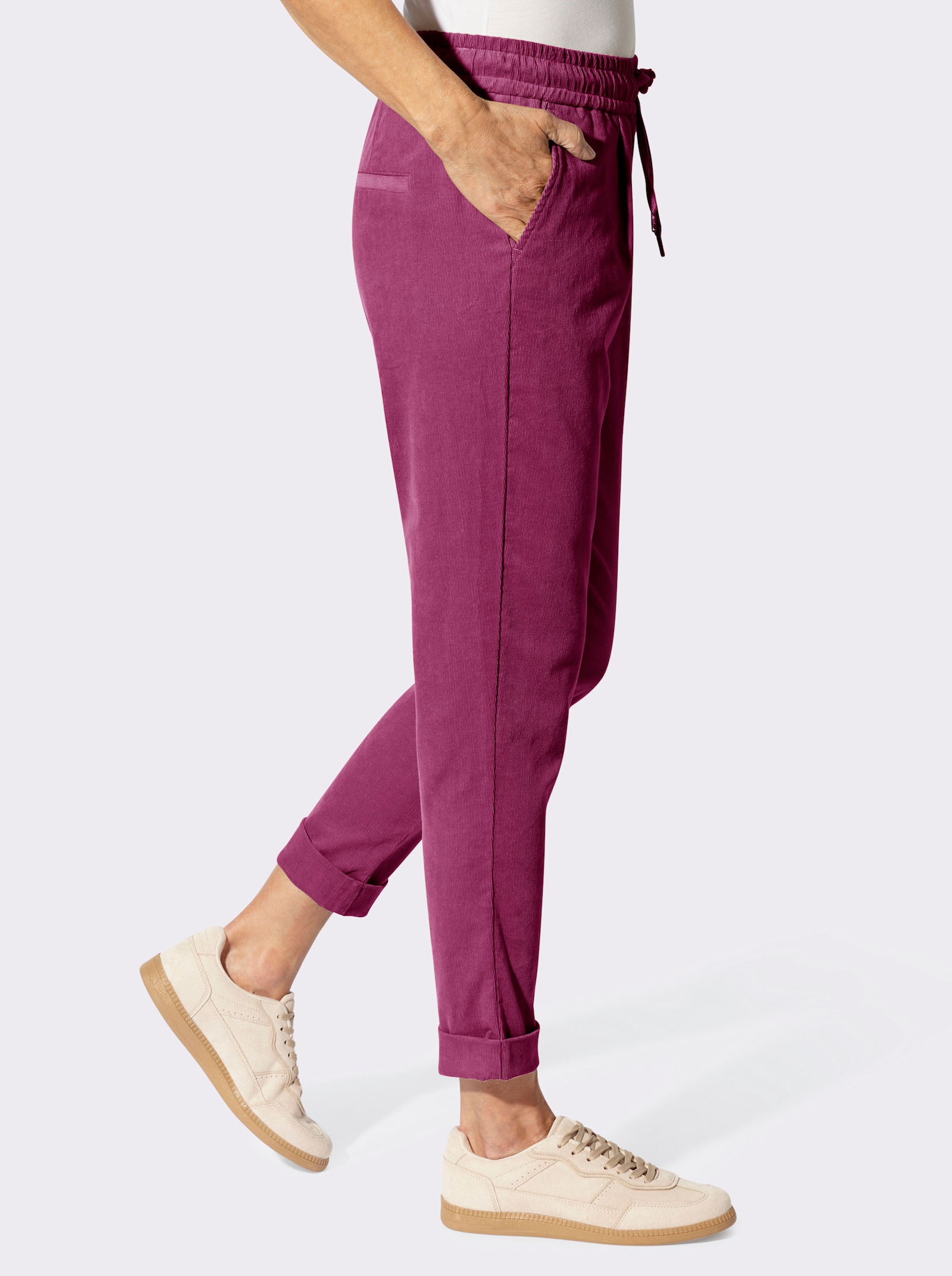 Cordhose mit Schlupfbund - malve