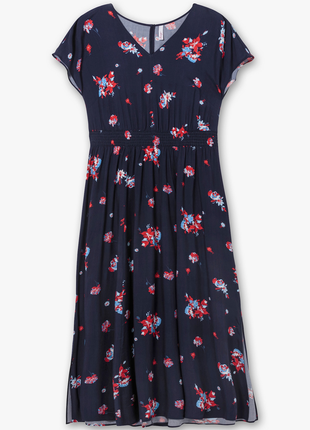 sheego Maxi-jurk - marine gedessineerd