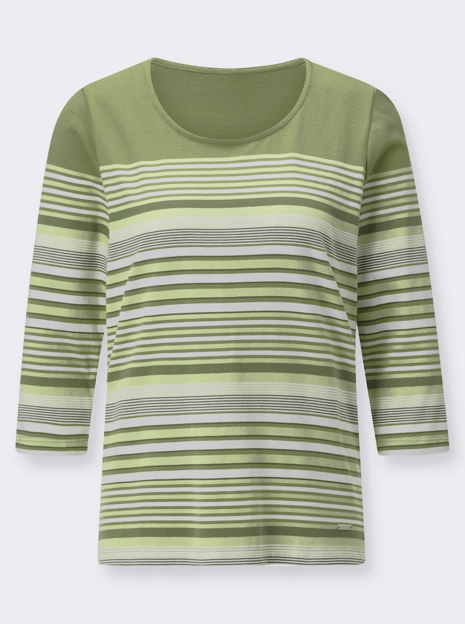 Ringelshirt mit 3/4-Ärmeln - schilf-ecru-geringelt