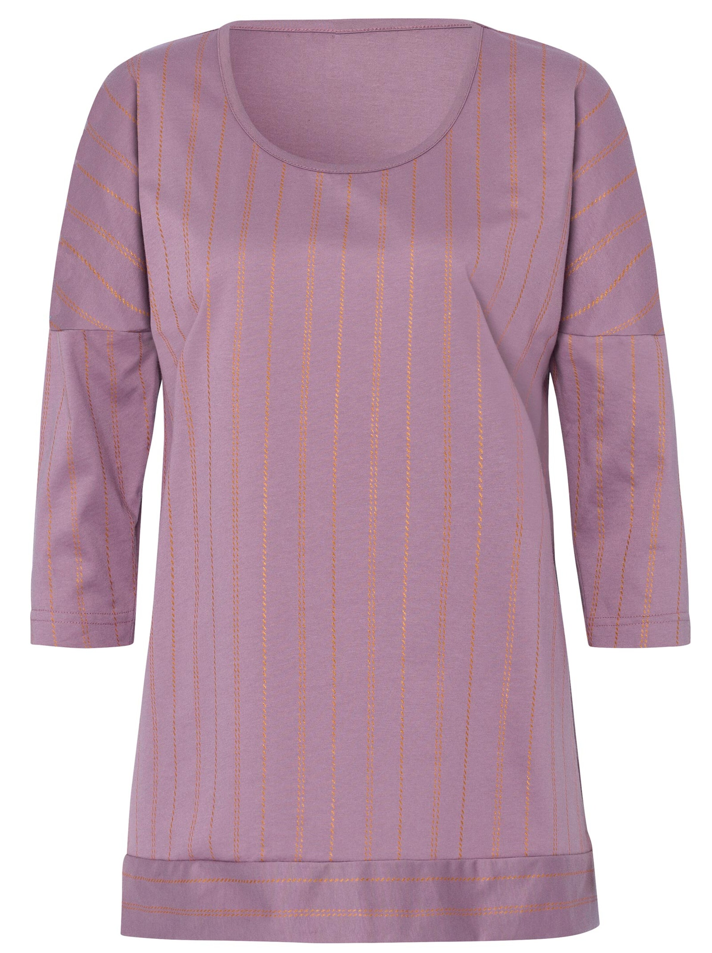 Freizeitshirt - flieder-gestreift