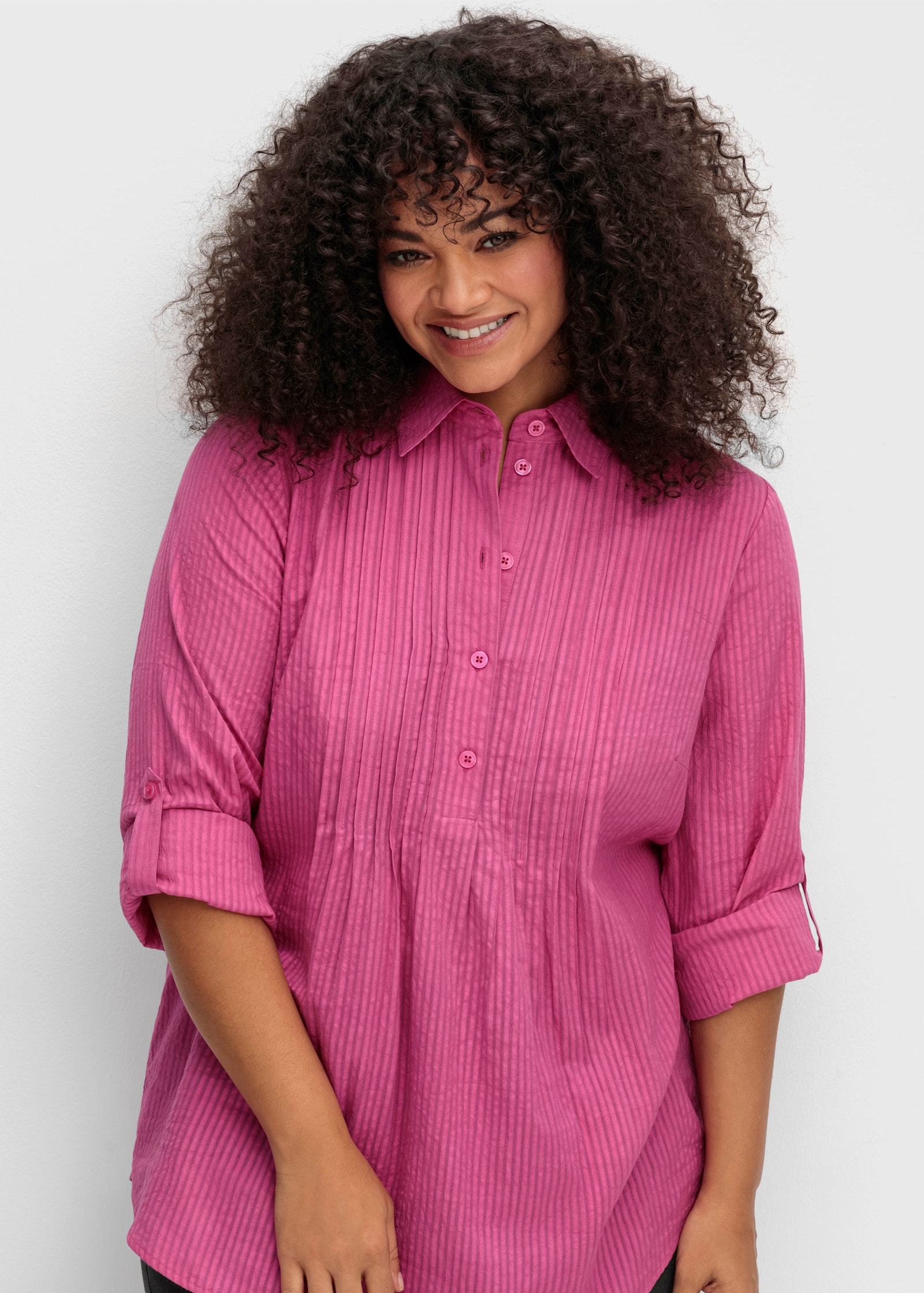 sheego by Joe Browns Tunika in Dobby-Struktur - fuchsia