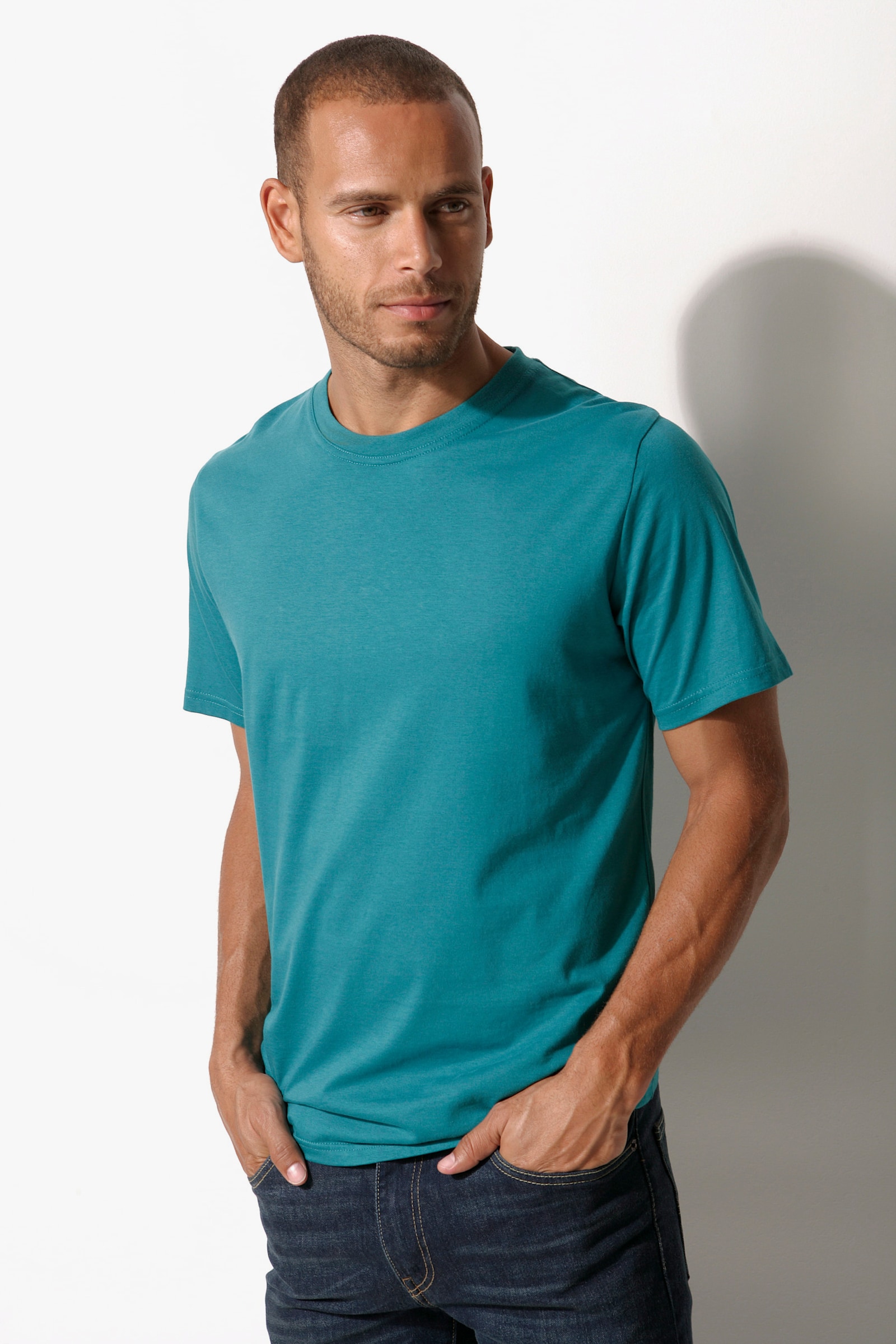 H.I.S T-Shirt - dunkelpetrol, dunkelgrau, petrol