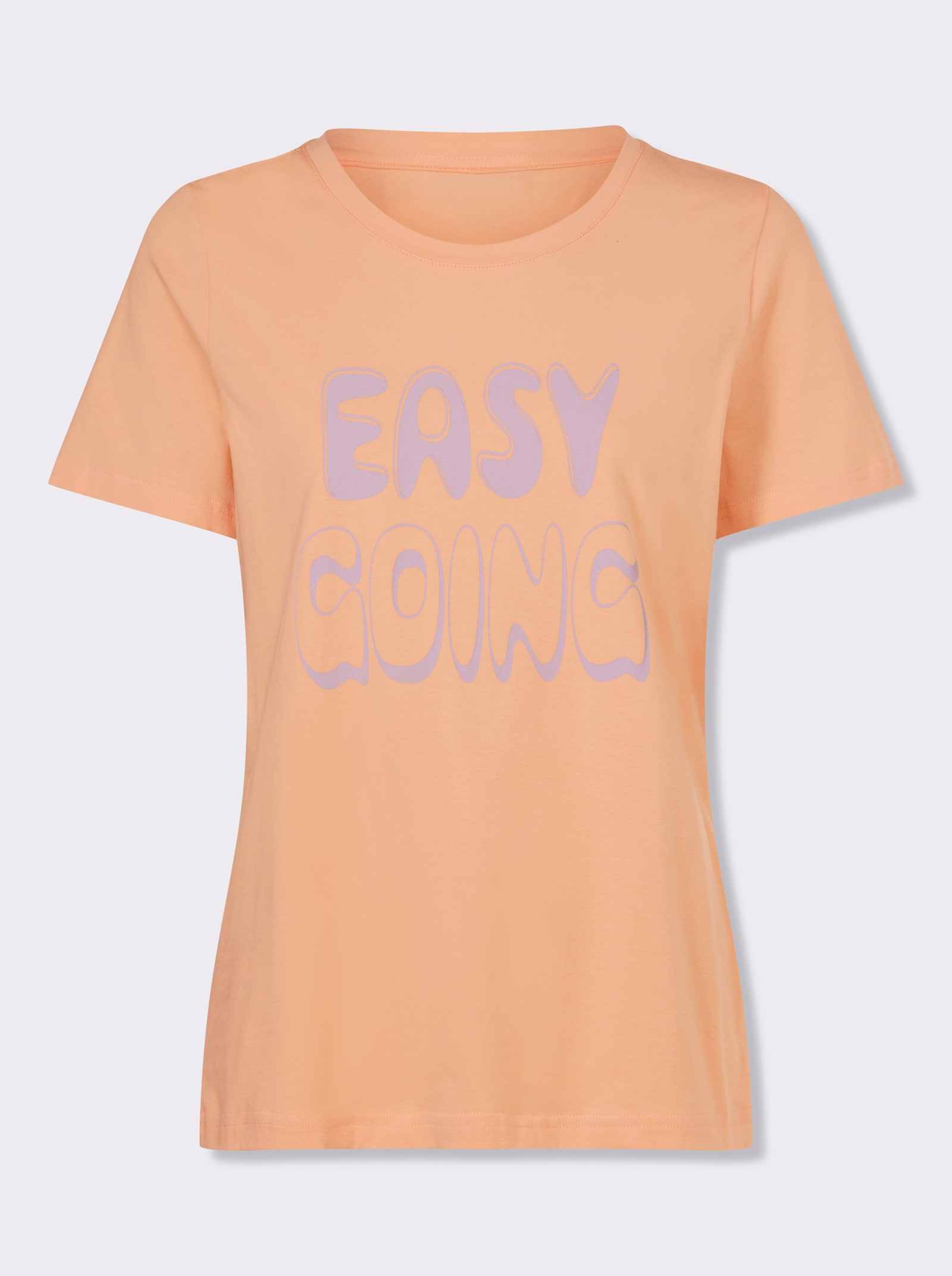 heine T-Shirt mit gebogtem Ausschnitt - apricot