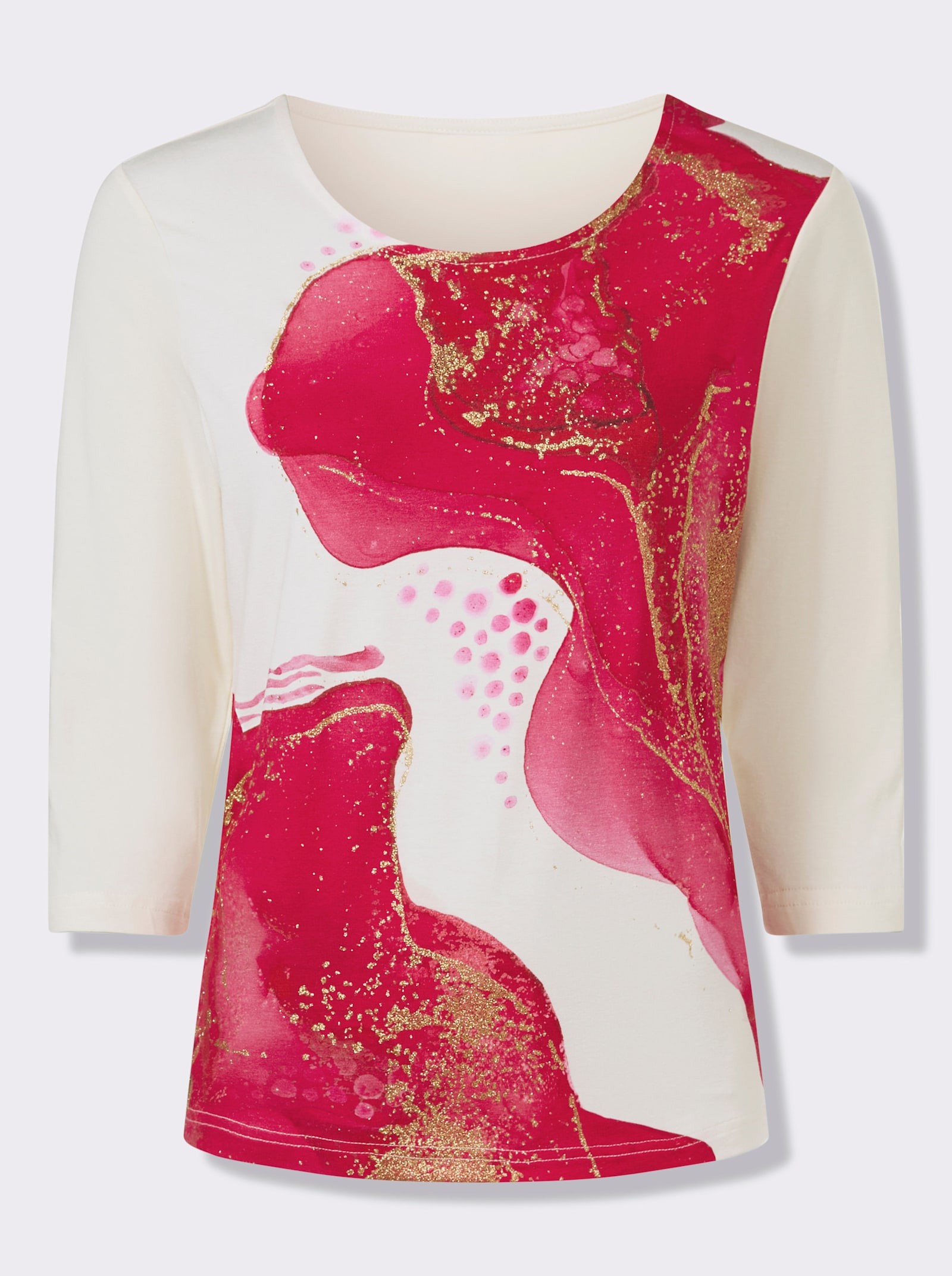 heine 3/4-Arm-Shirt mit goldfarbenen Akzenten - champagner