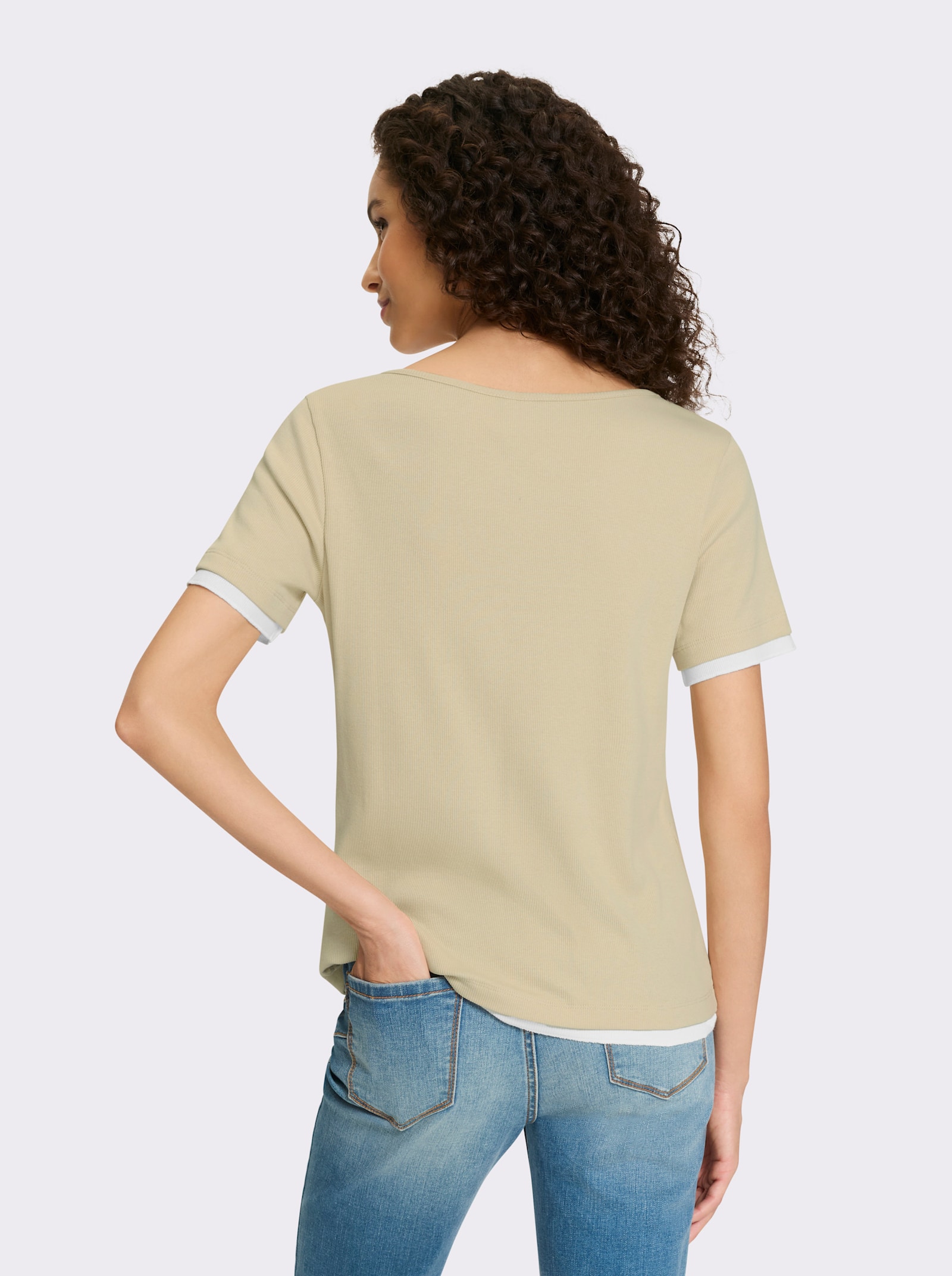 heine Shirt im 2-in-1-Look - sand